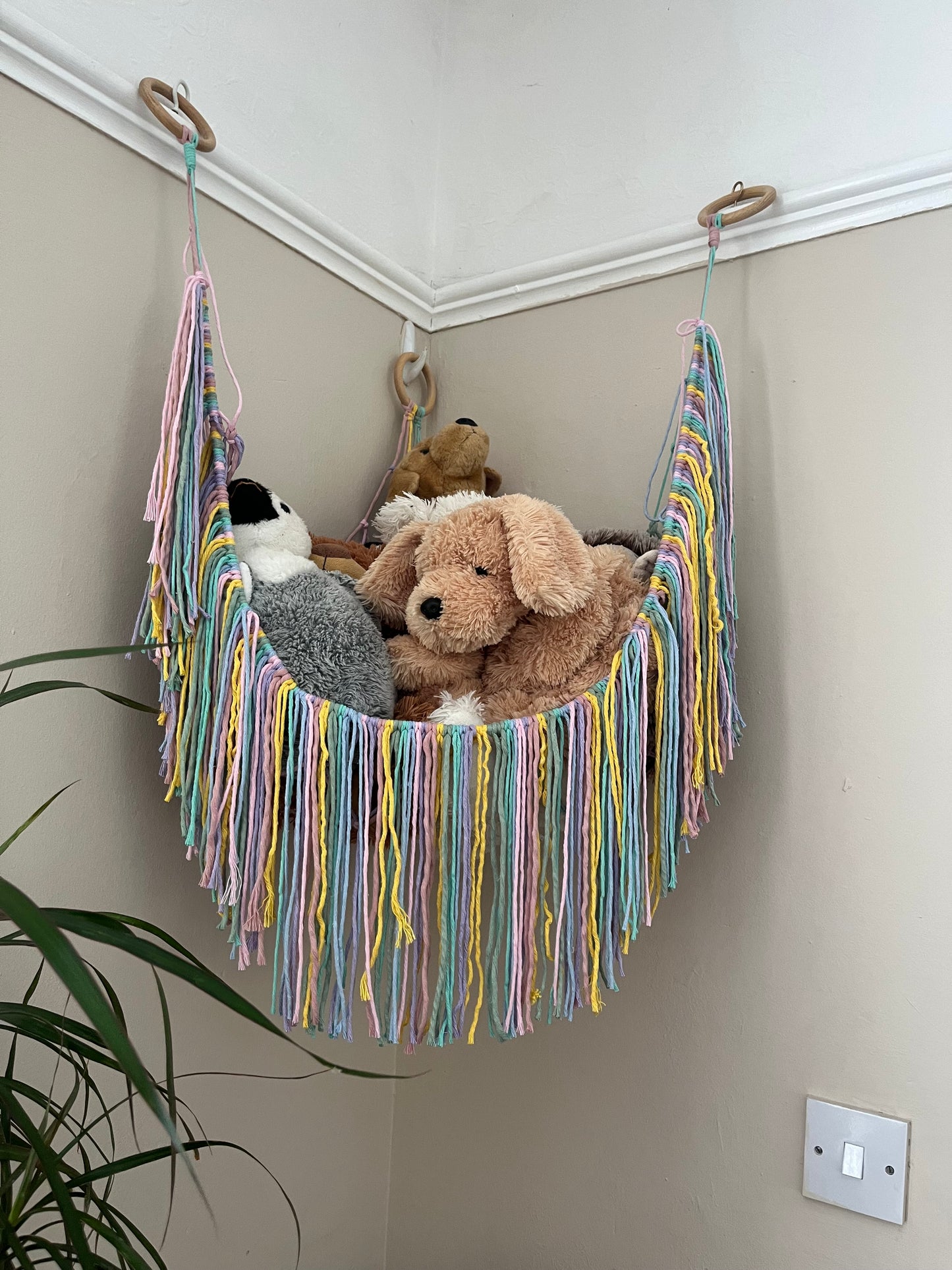Soft toy corner hammock - bedroom storage