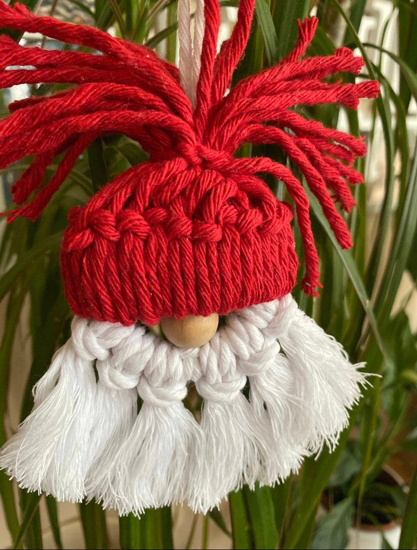 Santa gnome hanging Christmas decoration - 16x12cm