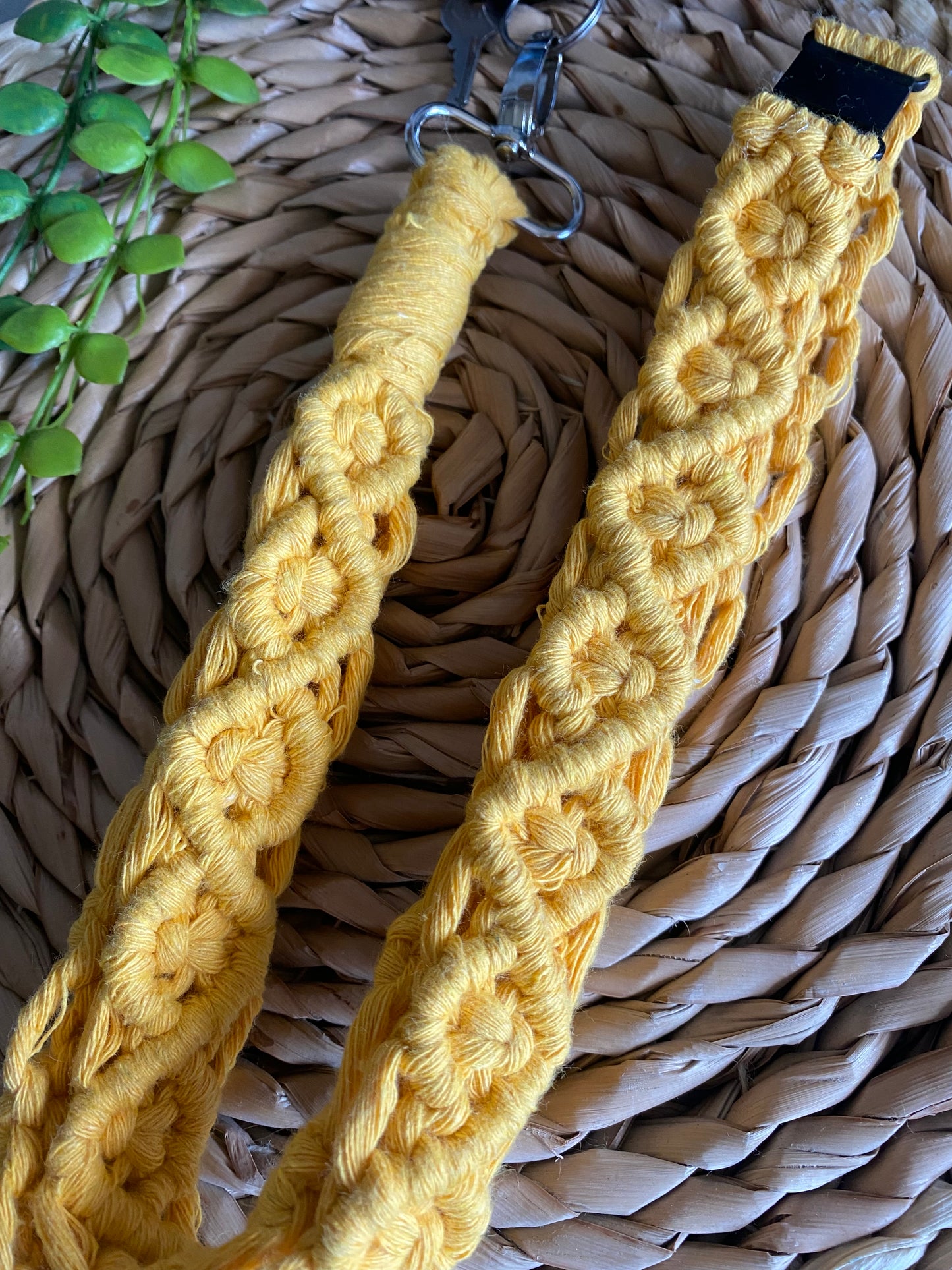 Macra-Made With Love chunky lanyard yellow top down