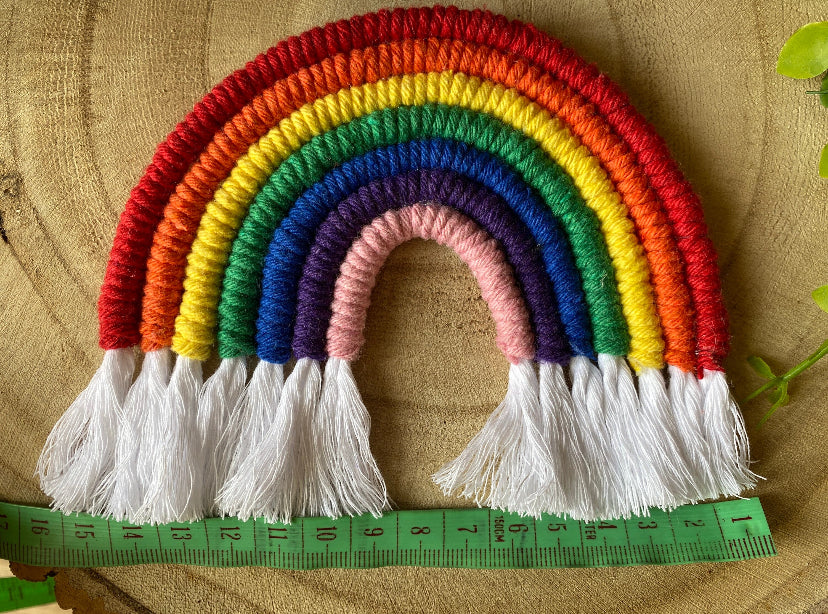 Macra-Made With Love Rainbow fridge magnet flat lay with measure