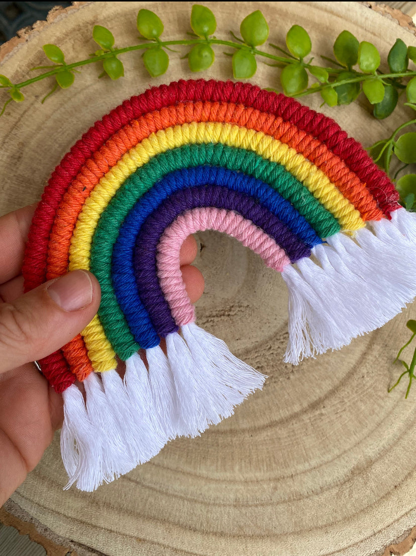 Macra-Made With Love Rainbow fridge magnet flat lay in hand