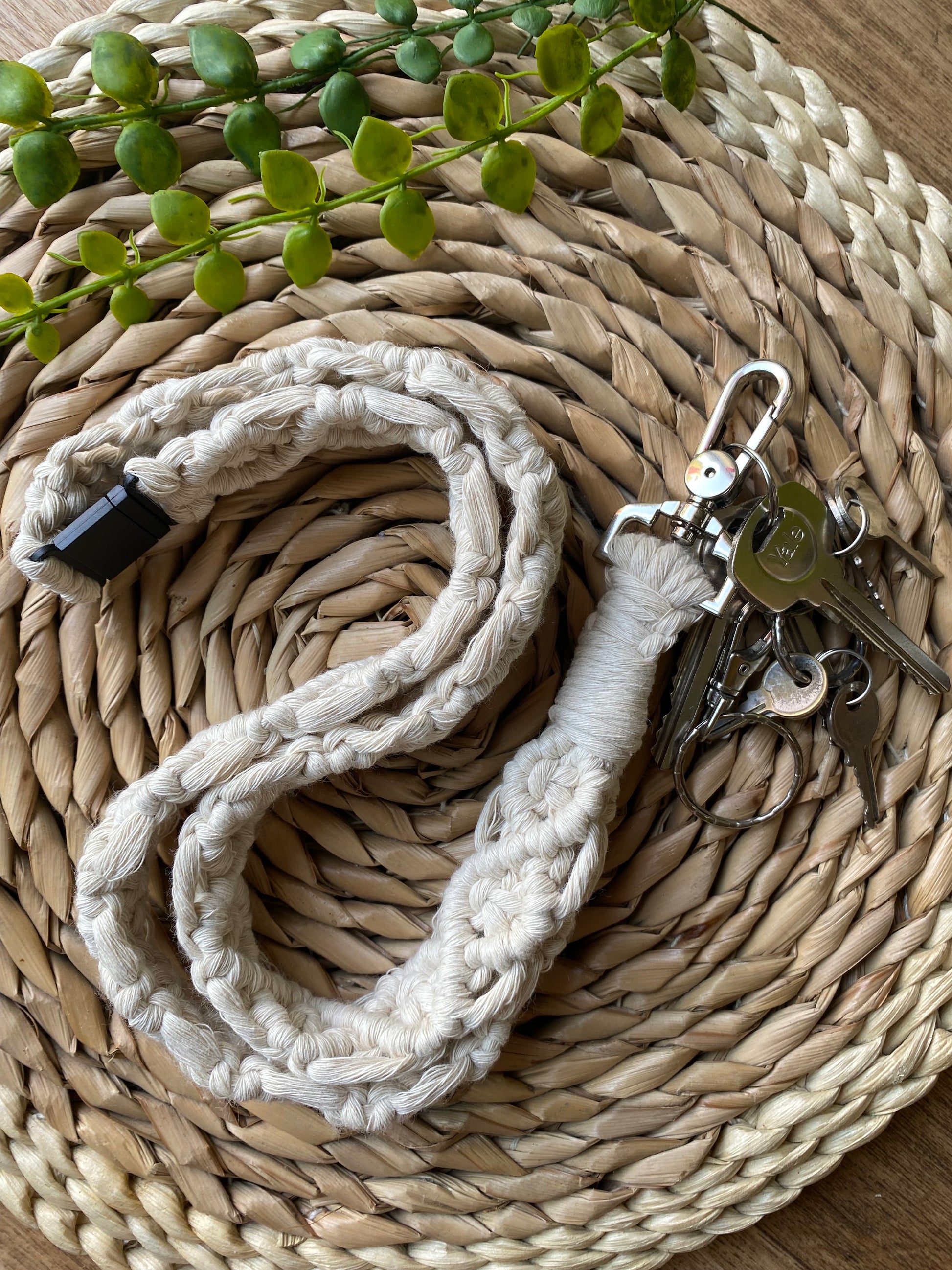 Macra-Made With Love chunky lanyard natural twisted