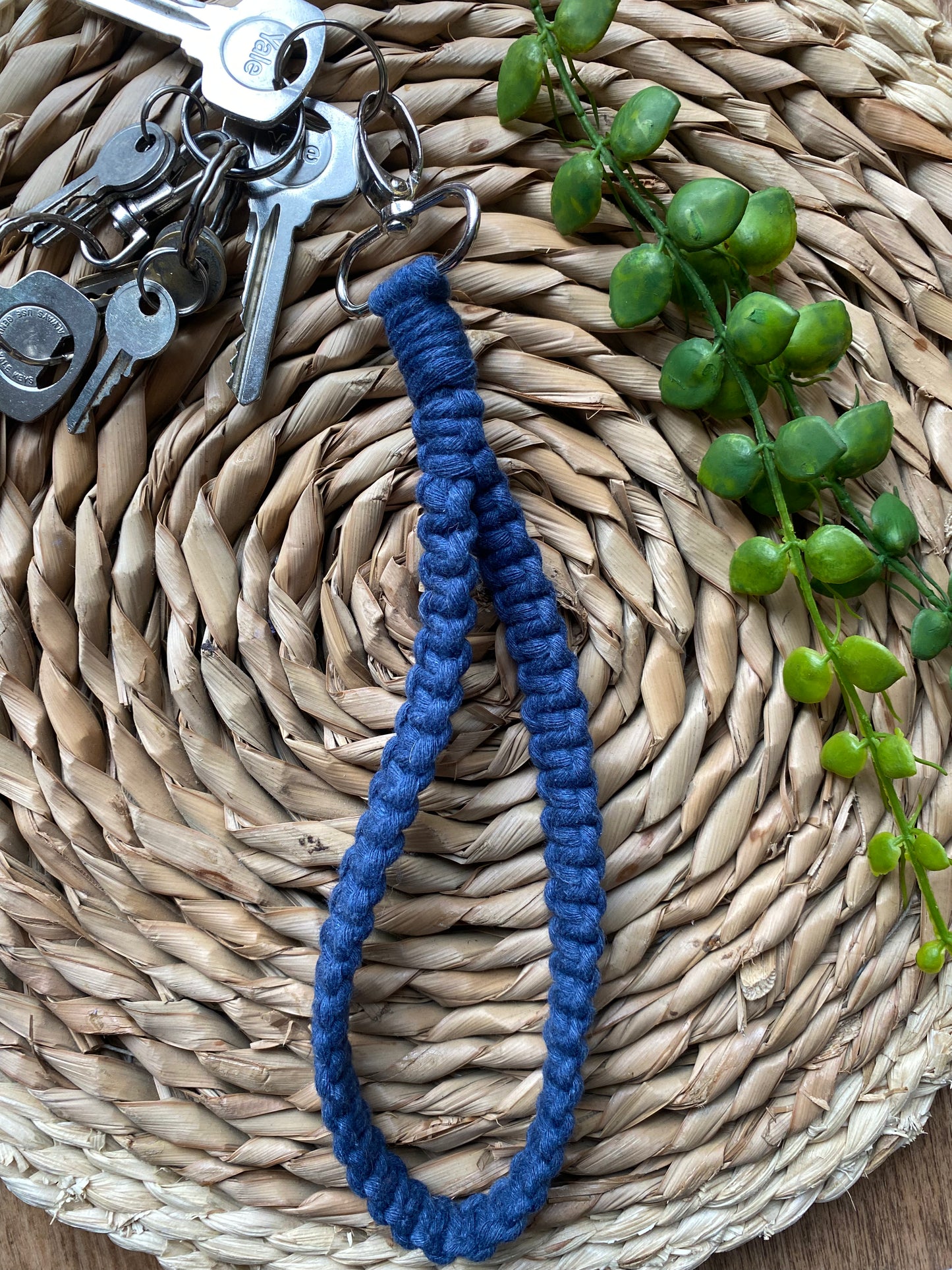 Macra-Made With Love wristlet keychain jeans blue
