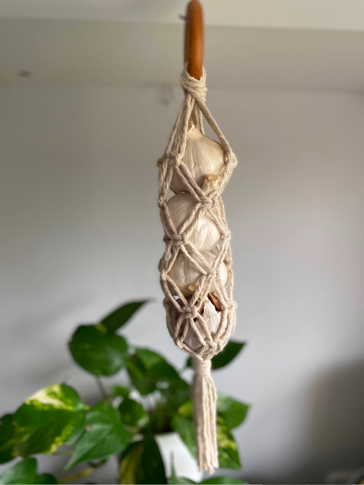 Macrame Garlic Hanger Tutorial – Step-by-Step PDF Printable Guide for beginners
