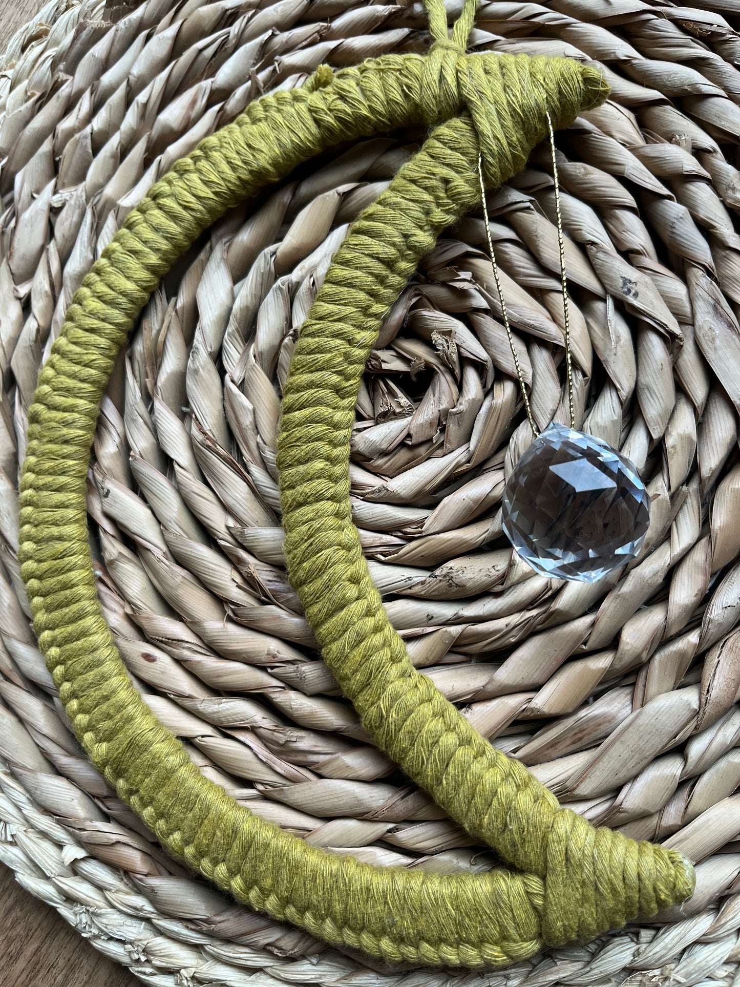 Boho Moon Shaped Crystal Suncatcher Hanging