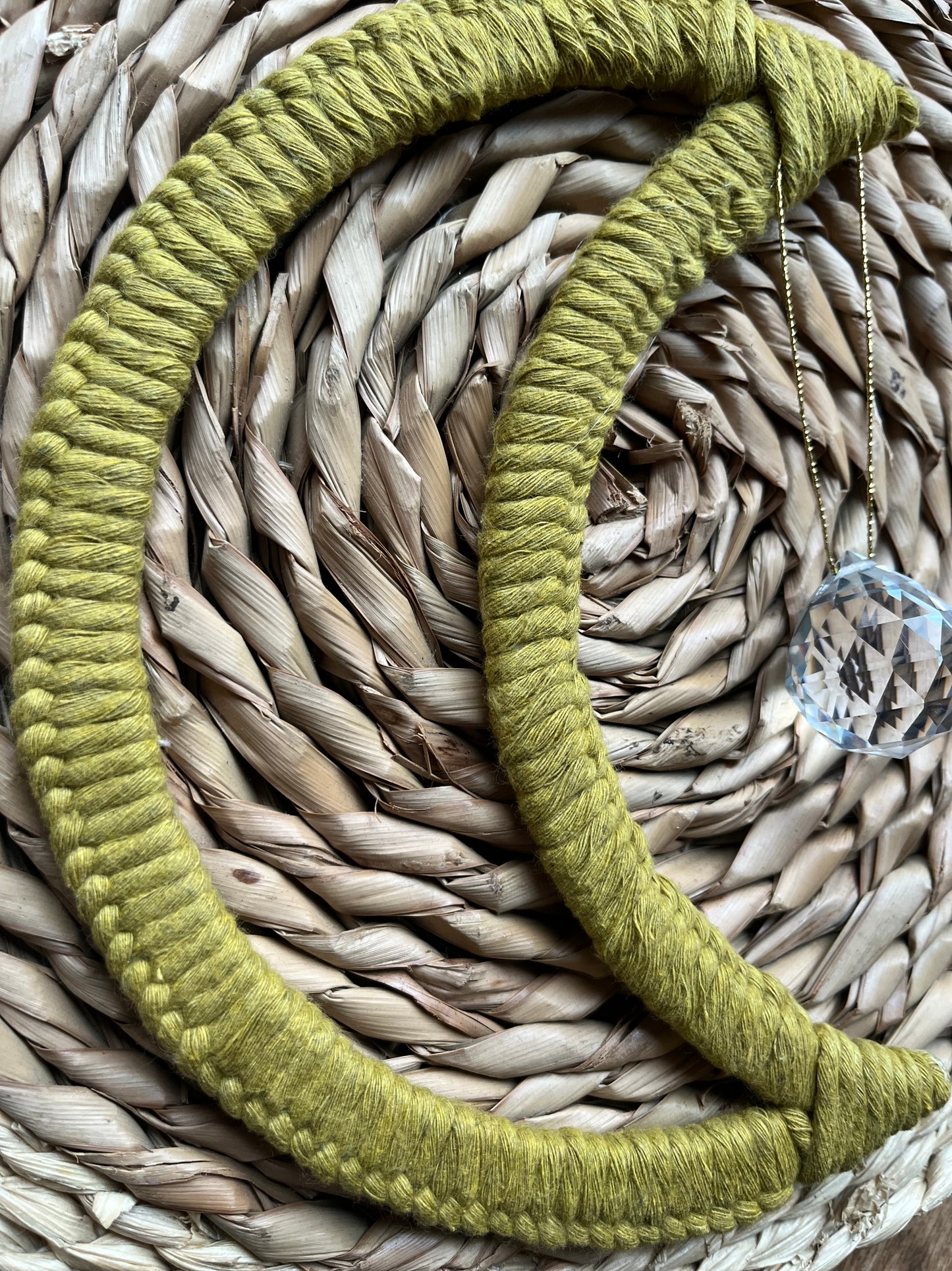 Boho Moon Shaped Crystal Suncatcher Hanging