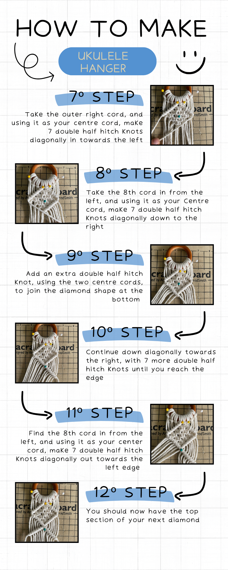 Macrame ukulele hanger tutorial - Step-by-Step Guide