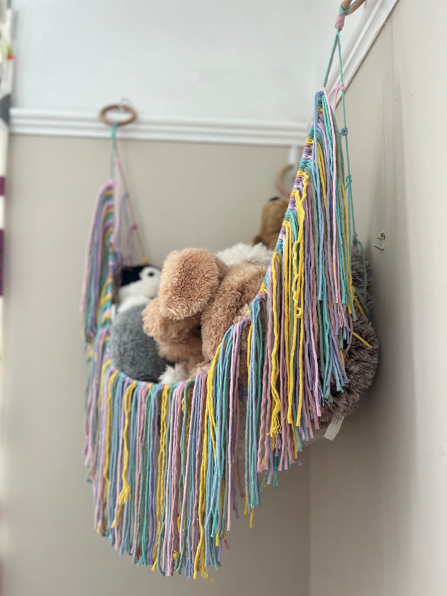 Soft toy corner hammock - bedroom storage