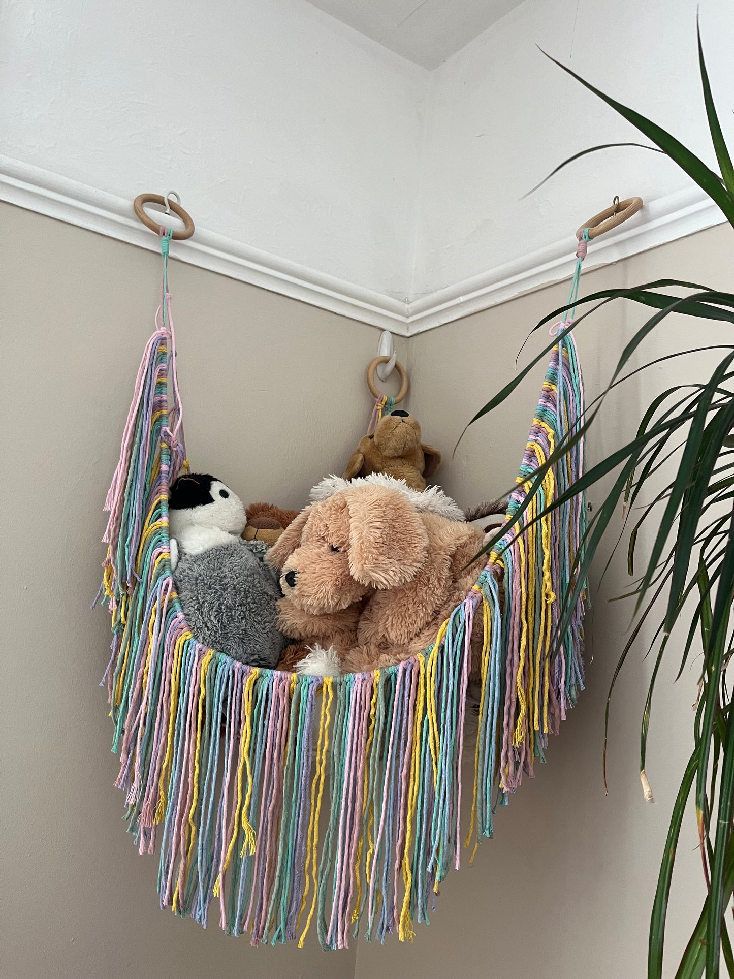 Soft toy corner hammock - bedroom storage