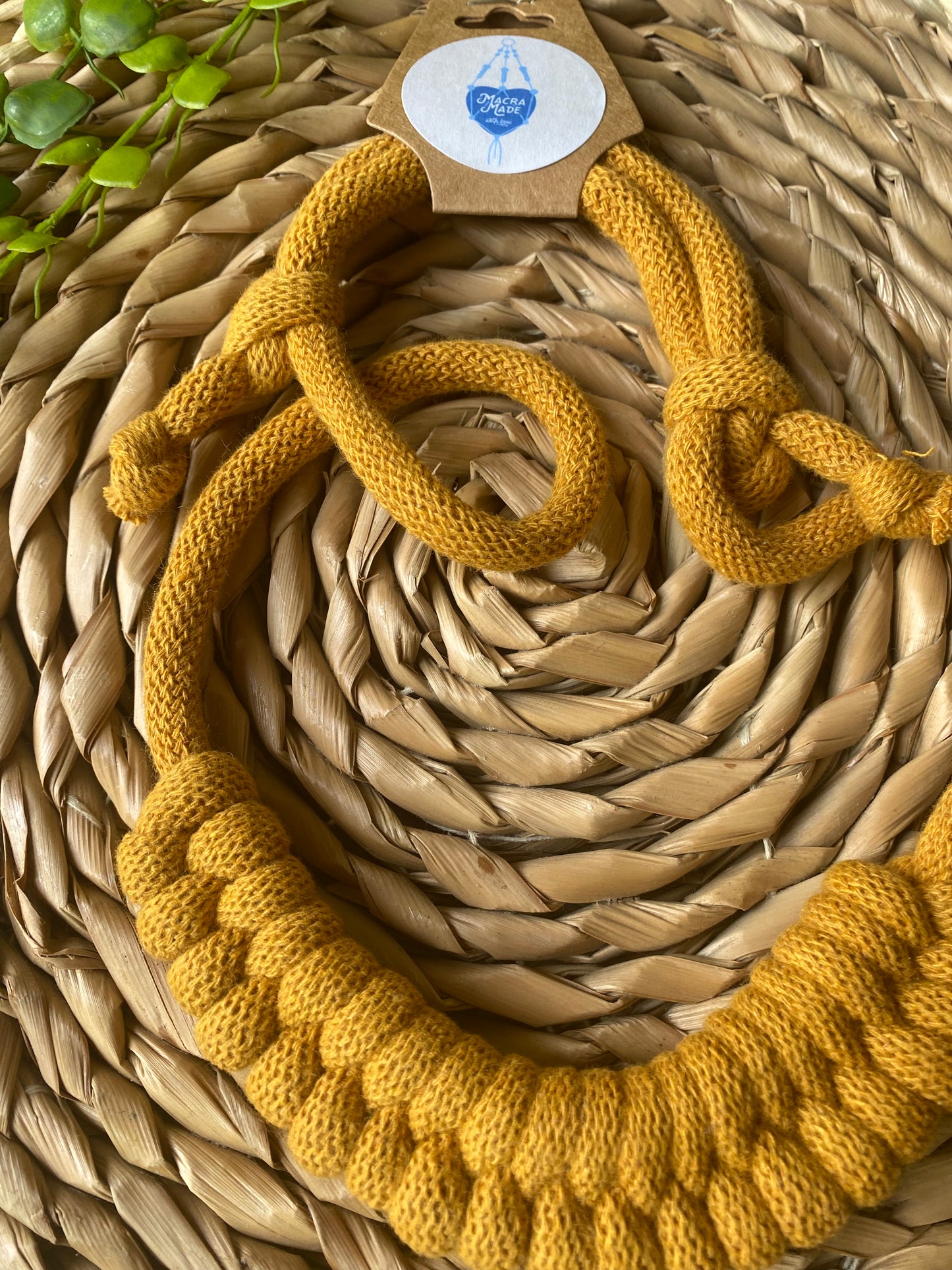 Macra-Made With Love rope necklace mustard zoom