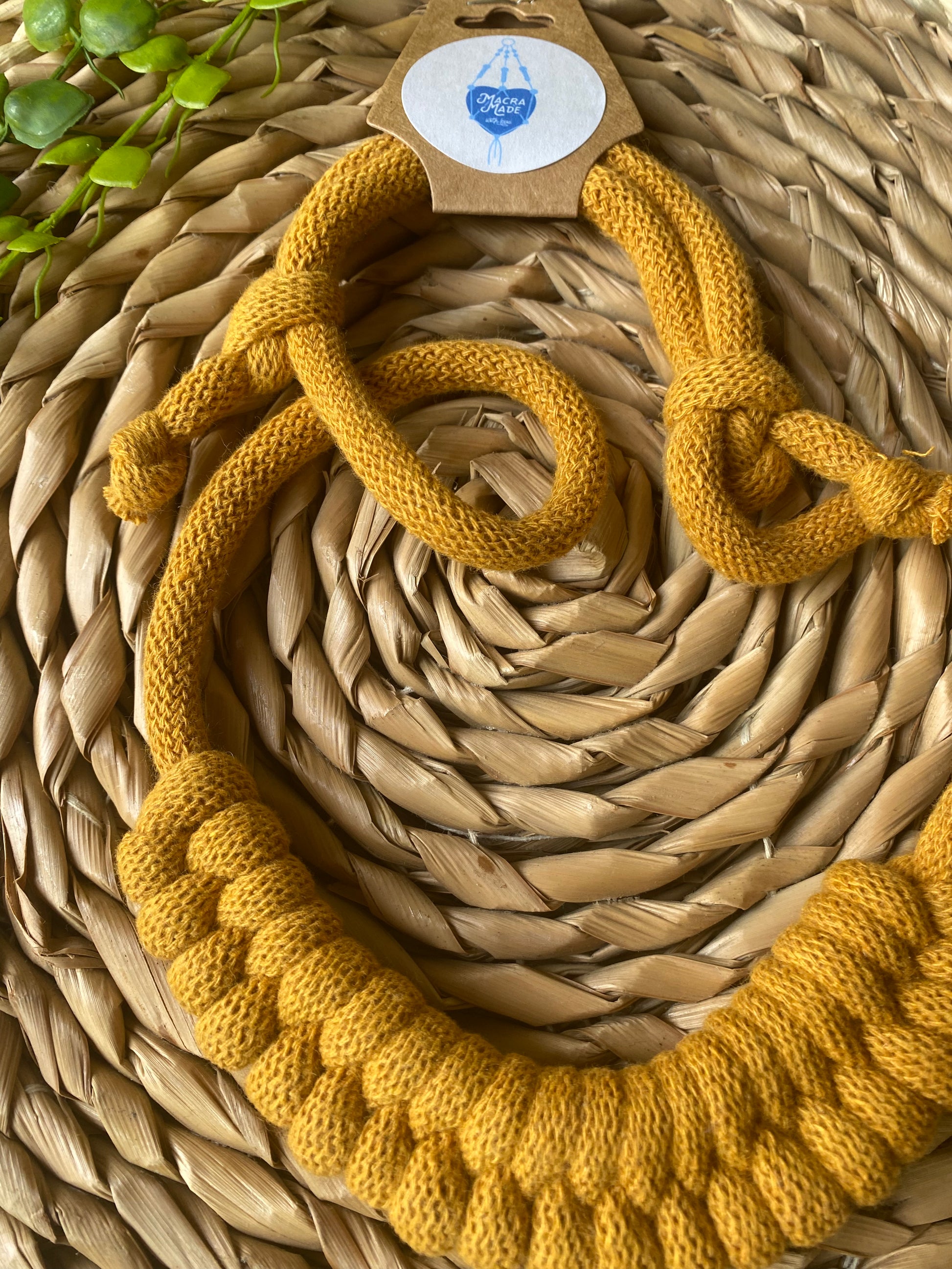 Macra-Made With Love rope necklace mustard zoom
