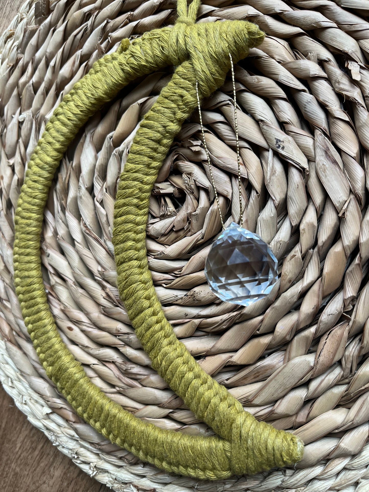 Boho Moon Shaped Crystal Suncatcher Hanging