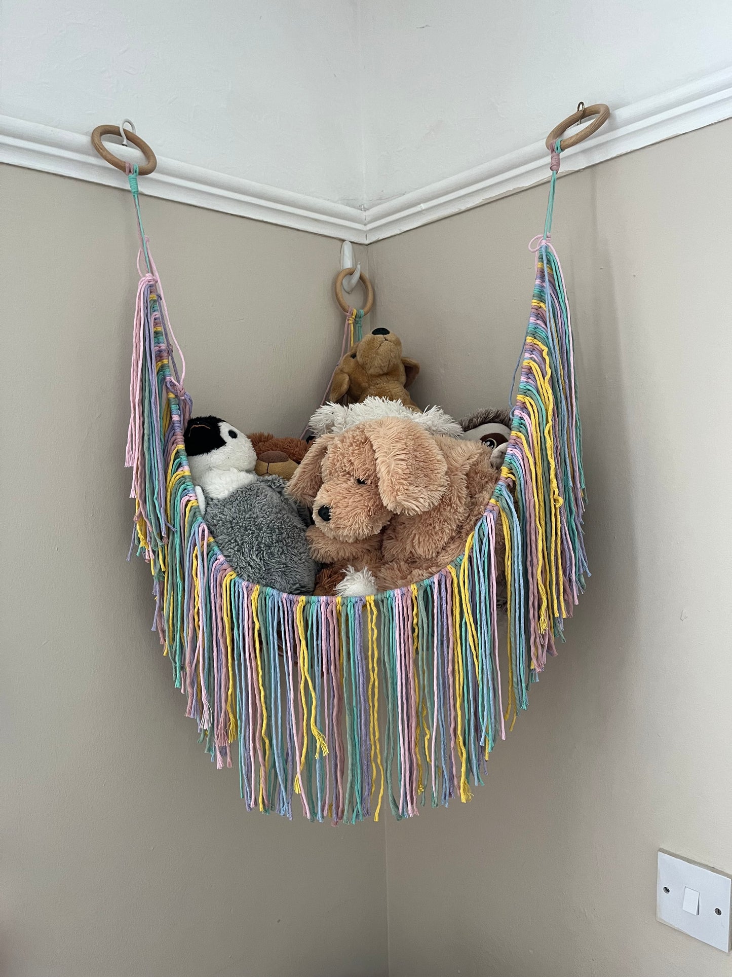 Soft toy corner hammock - bedroom storage