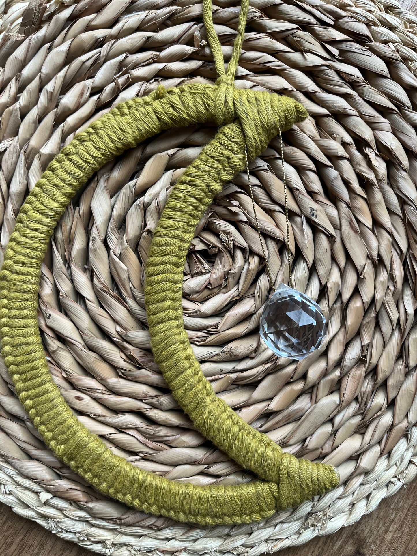 Boho Moon Shaped Crystal Suncatcher Hanging