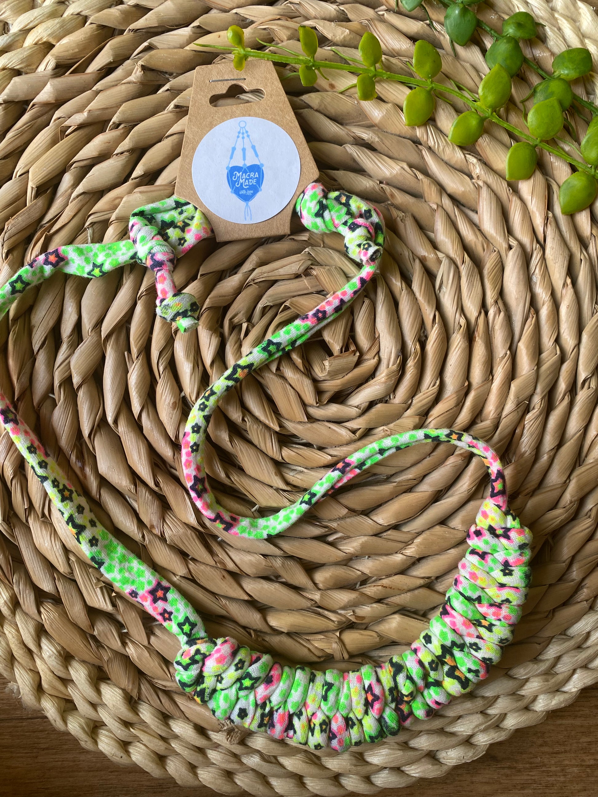 Macra-Made With Love rope necklace neon stars flat