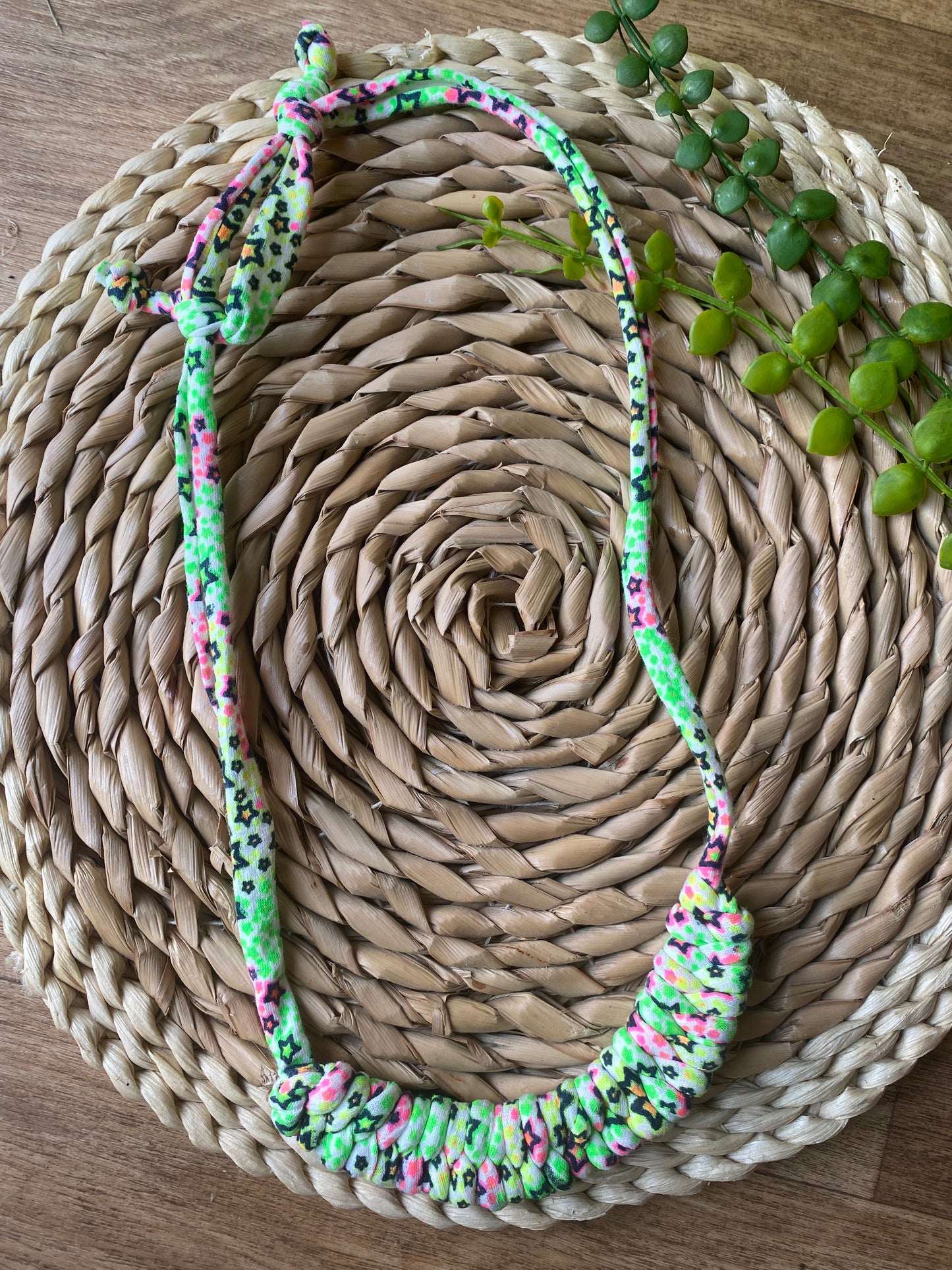 Macra-Made With Love rope necklace neon stars