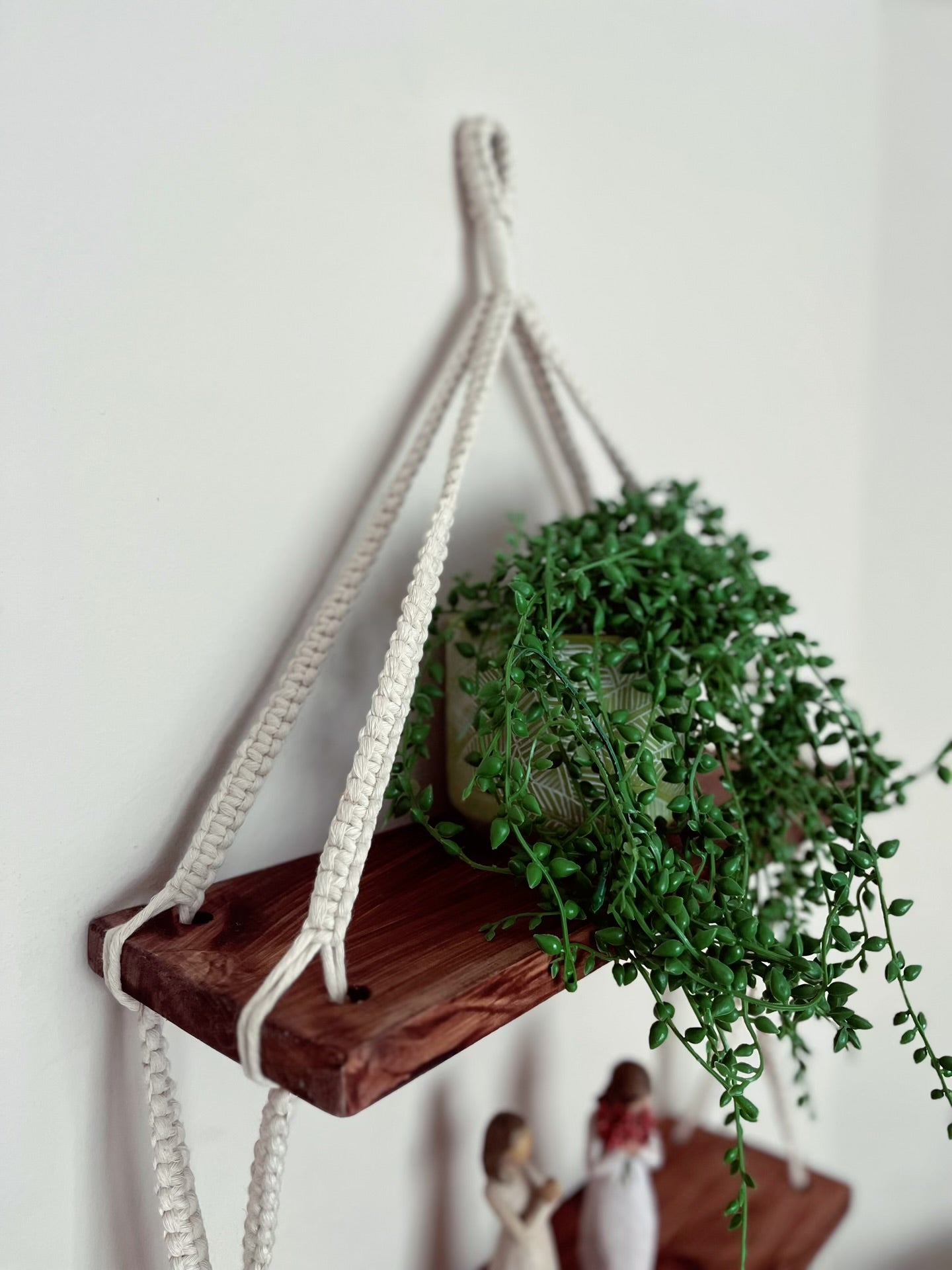 One-of-a-Kind Natural Macramé Double Hanging Shelf