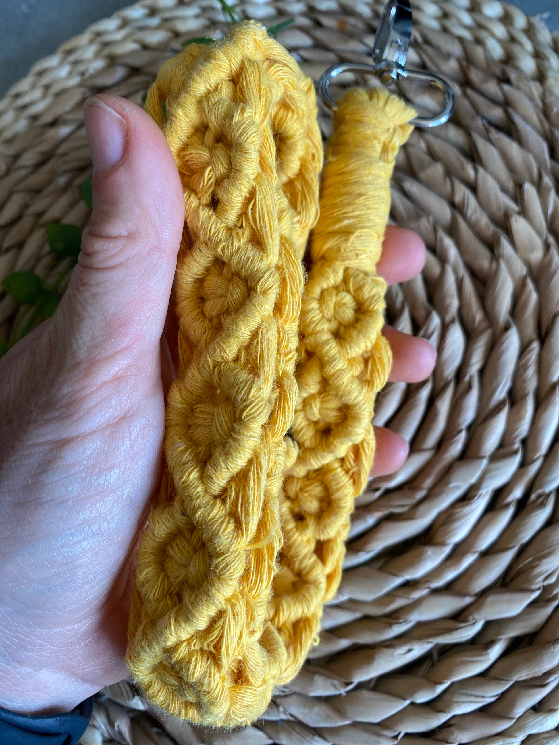 Macra-Made With Love chunky lanyard yellow in hand