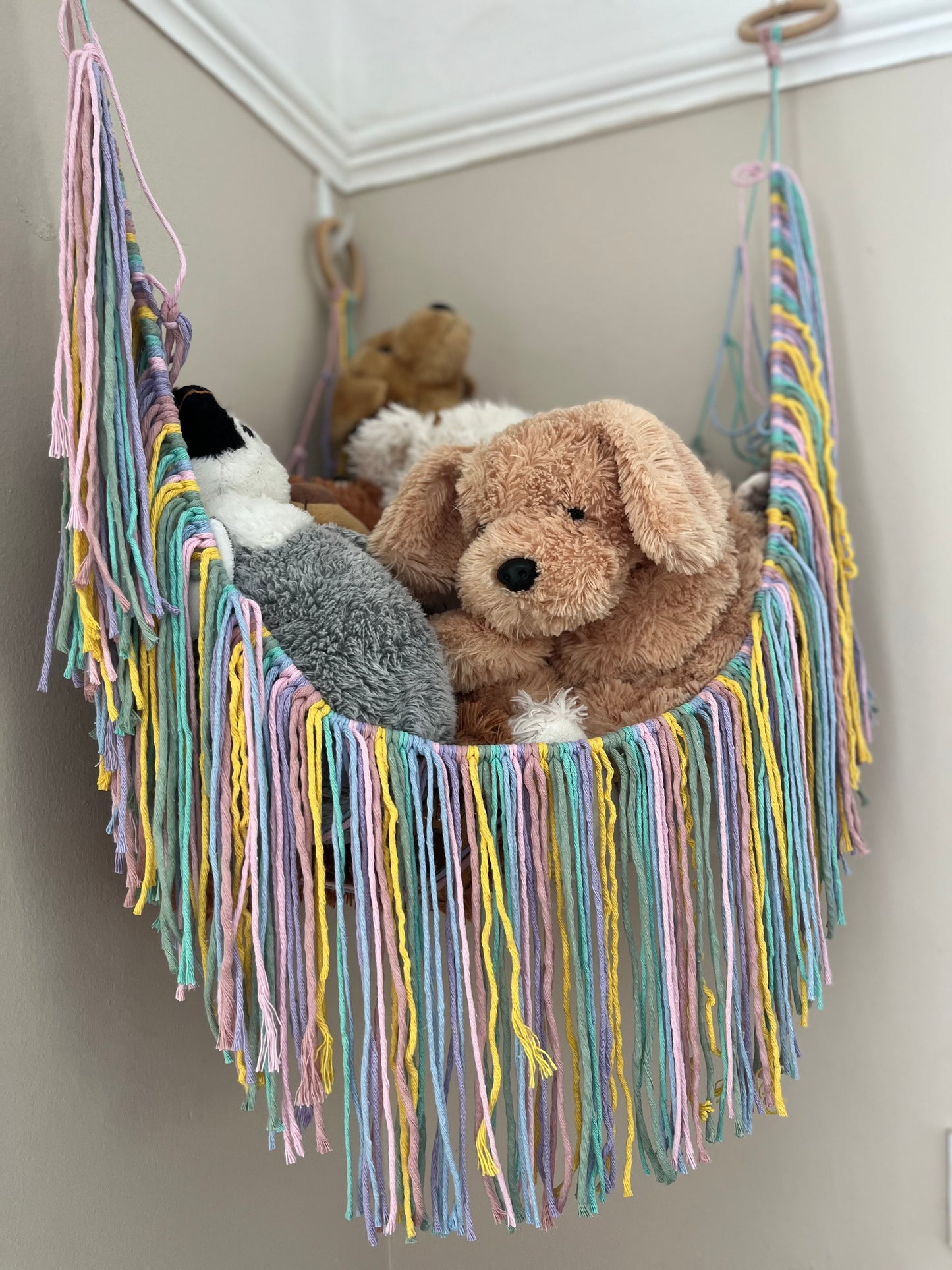 Soft toy corner hammock - bedroom storage