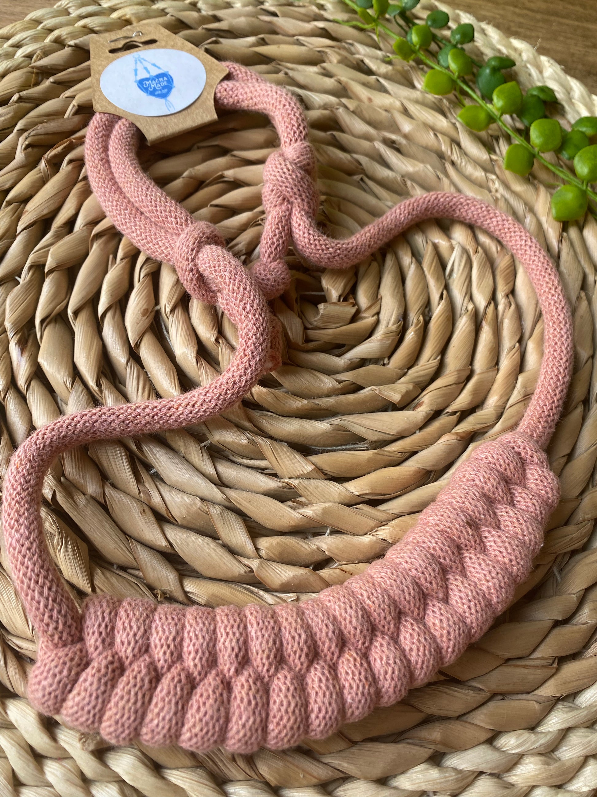 Macra-Made With Love rope necklace blush zoom