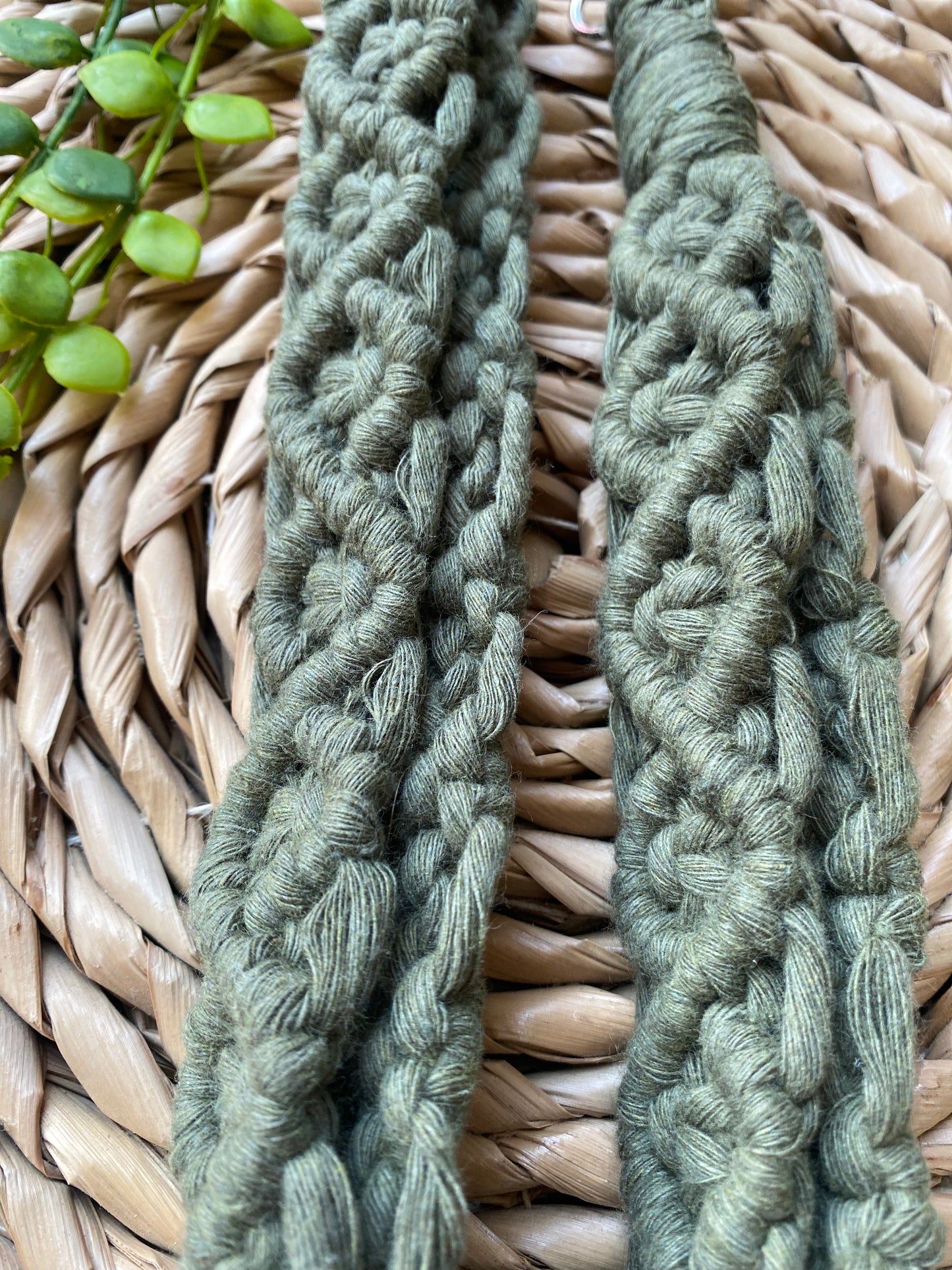 Macra-Made With Love chunky lanyard olive green close up