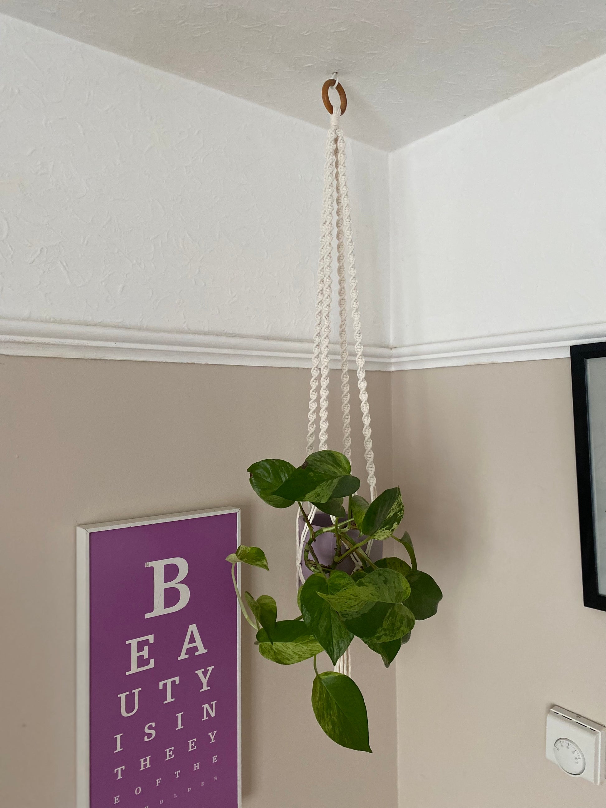 Macra-Made With Love macrame plant hanger natural long