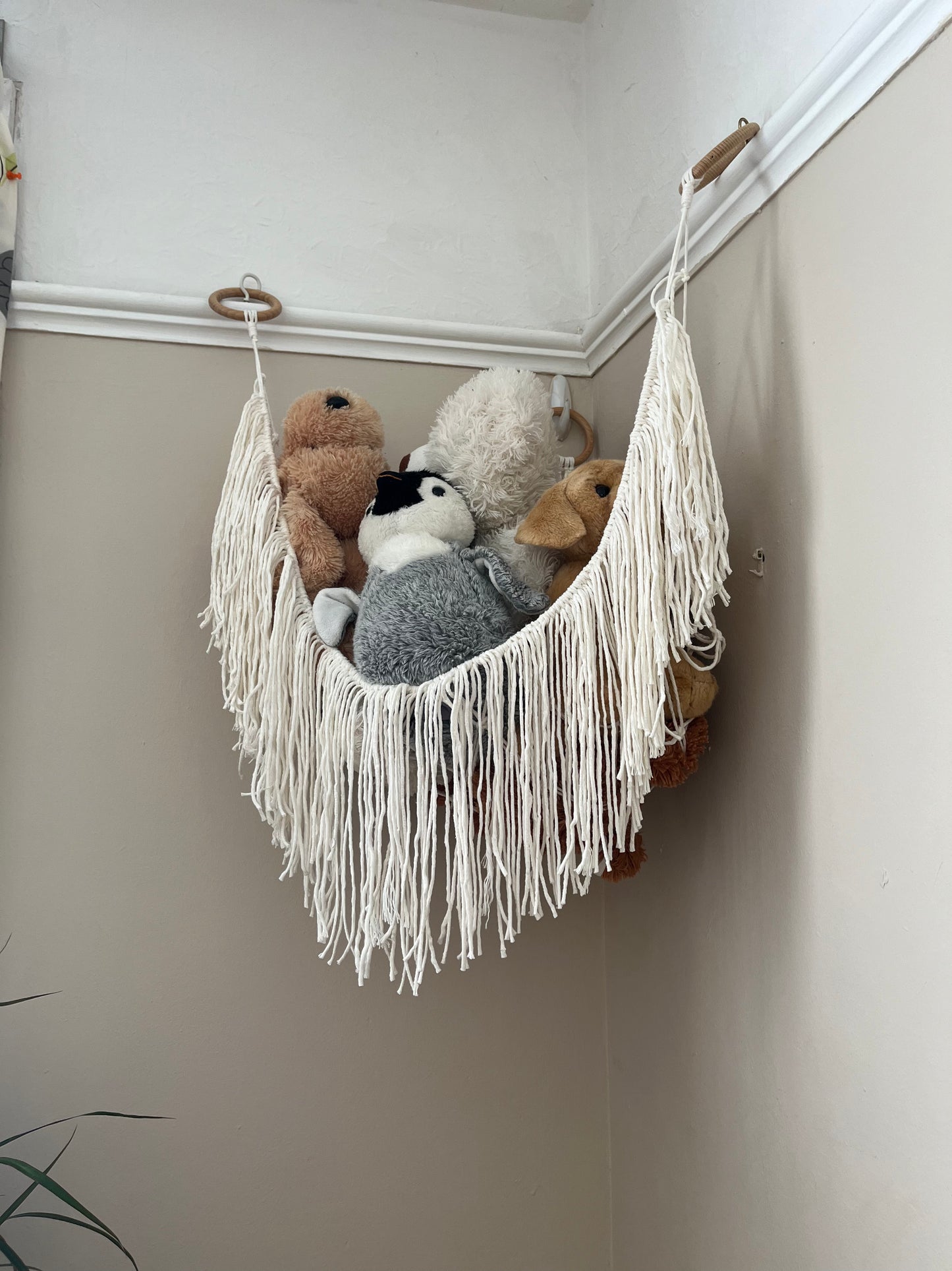 Soft toy corner hammock - bedroom storage