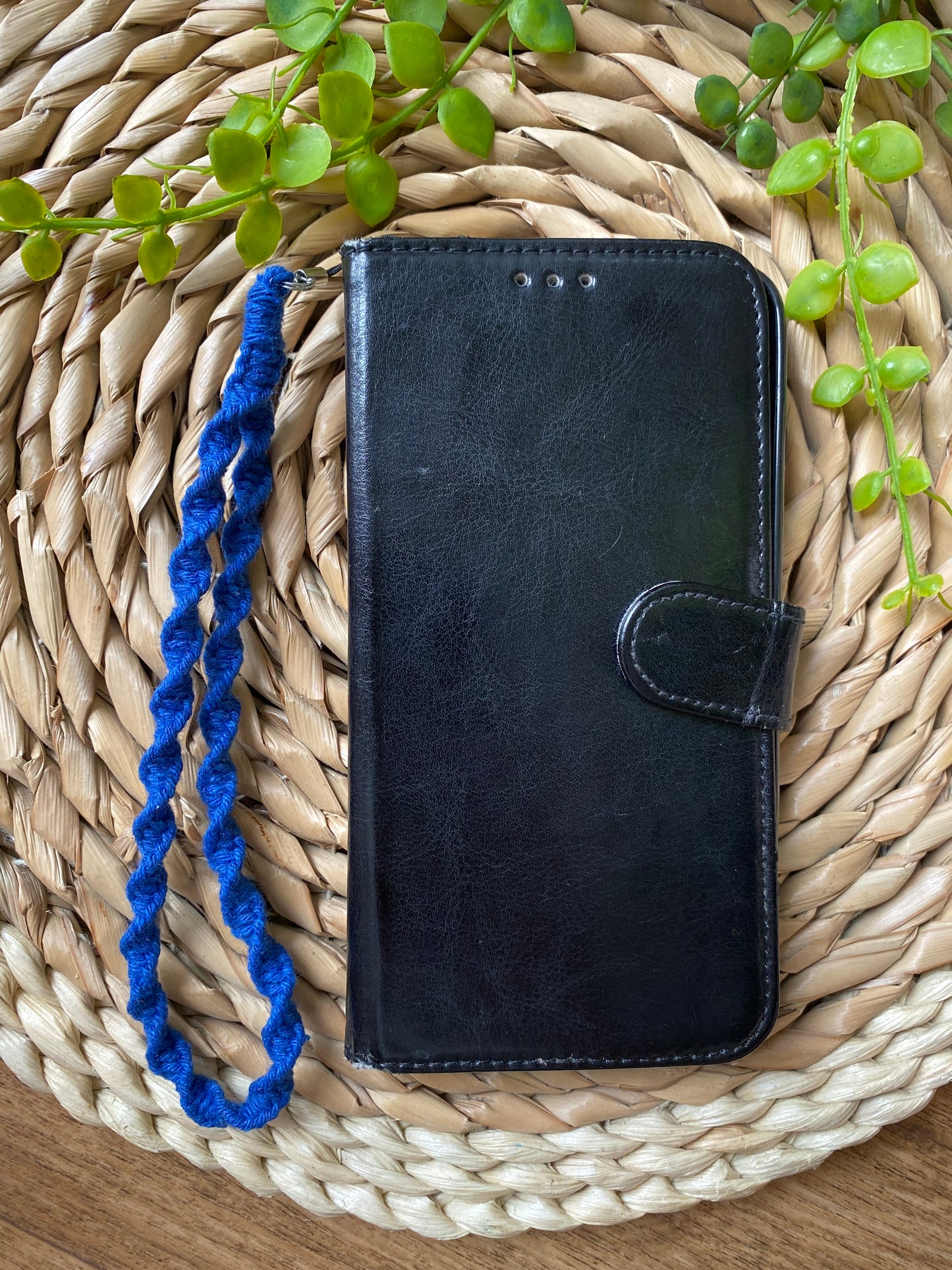 Macra-Made With Love twisted phone charm blue on phone