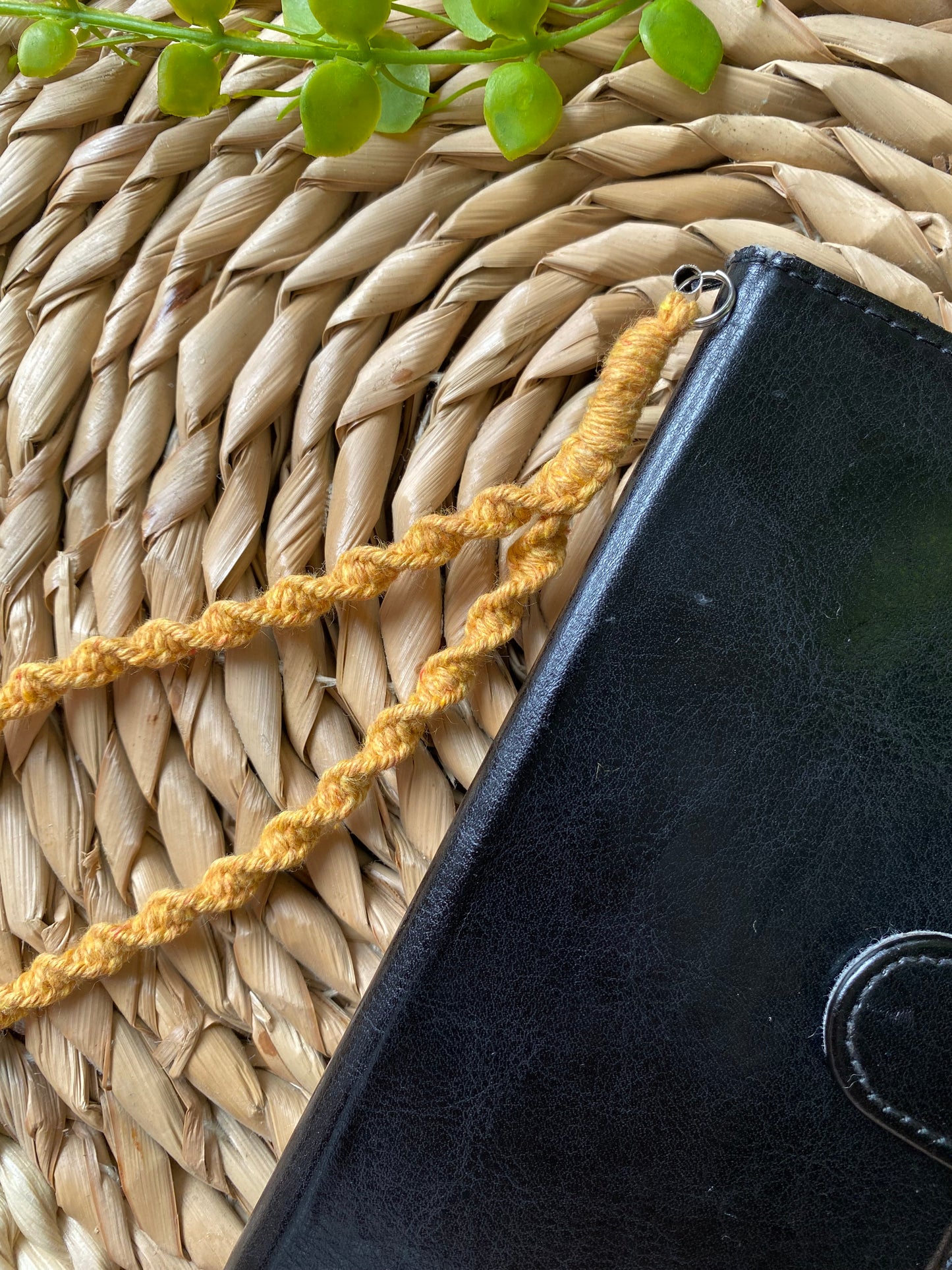 Macra-Made With Love twisted phone charm mustard on phone