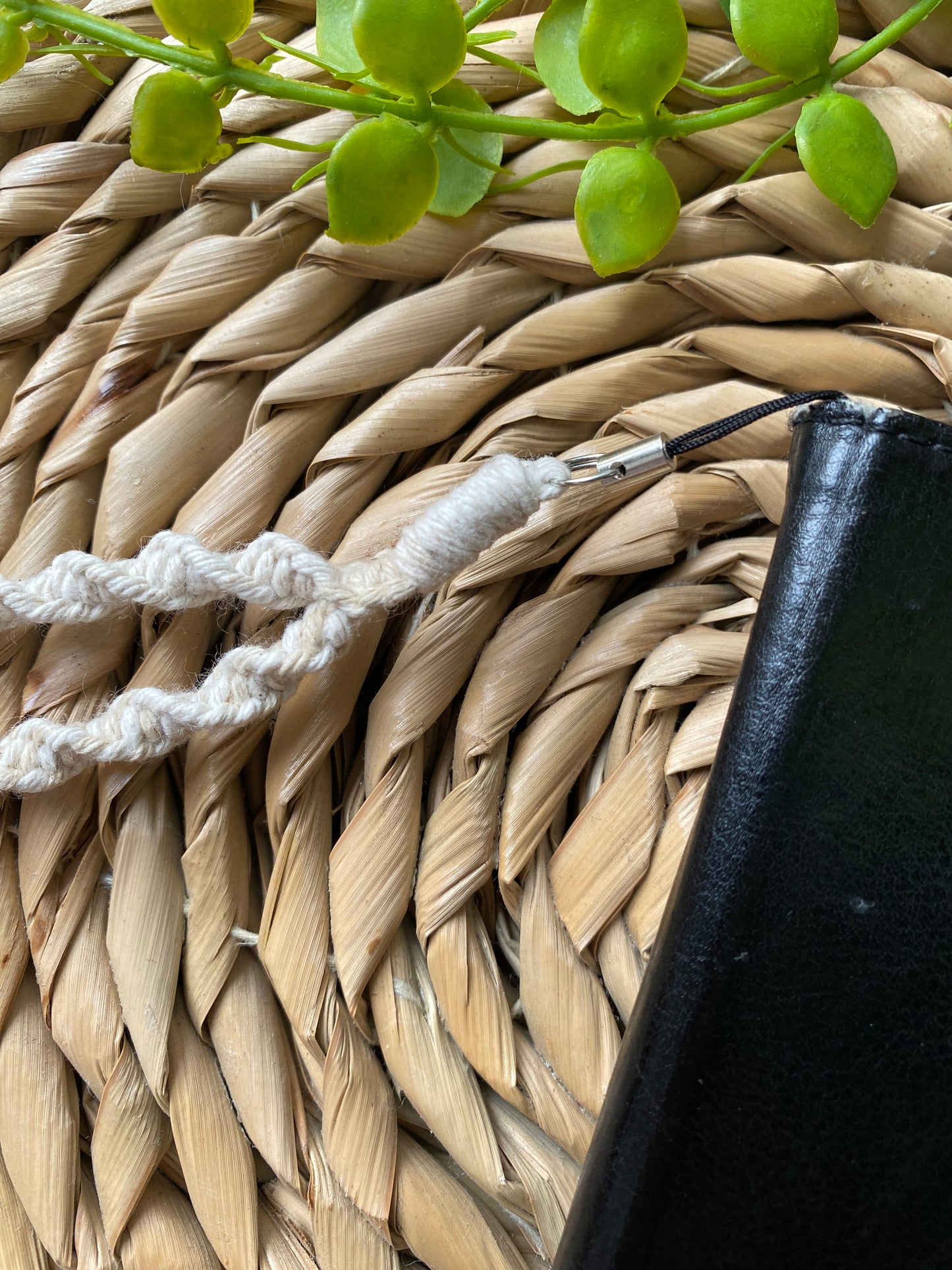 Macra-Made With Love twisted phone charm natural on phone