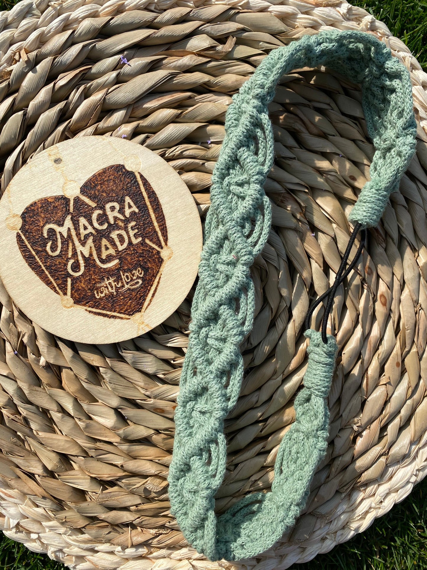 Macra-Made With Love knotted headband green flat