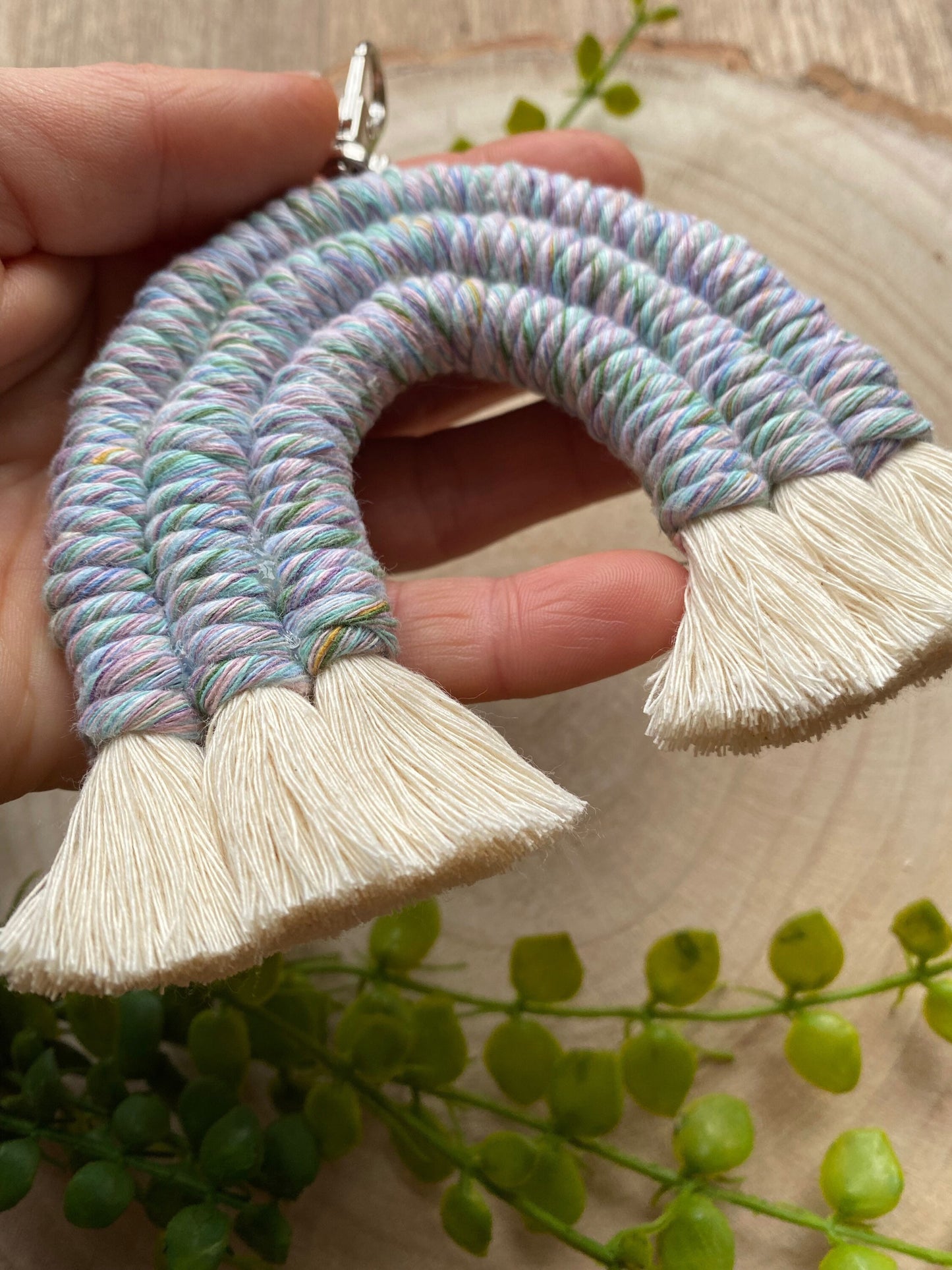 Macrame Rainbow Keychain - 10x9cm