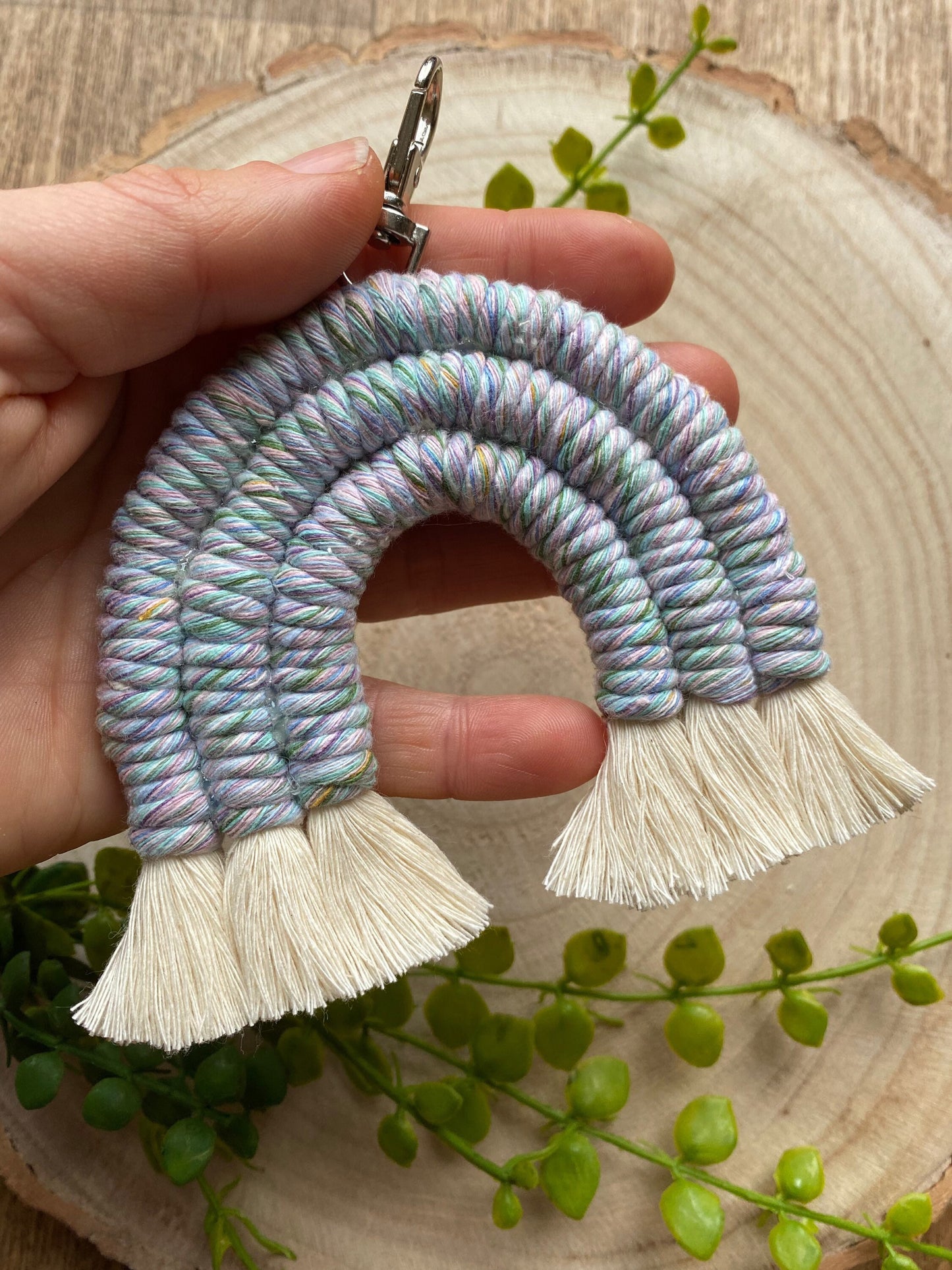 Macrame Rainbow Keychain - 10x9cm