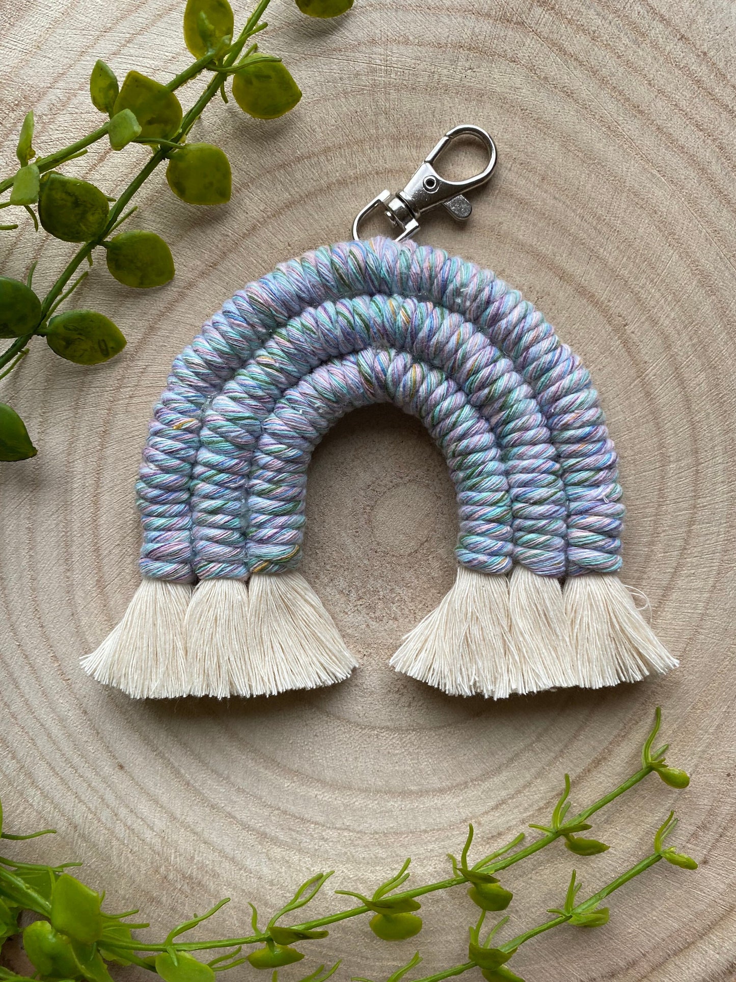 Macrame Rainbow Keychain - 10x9cm