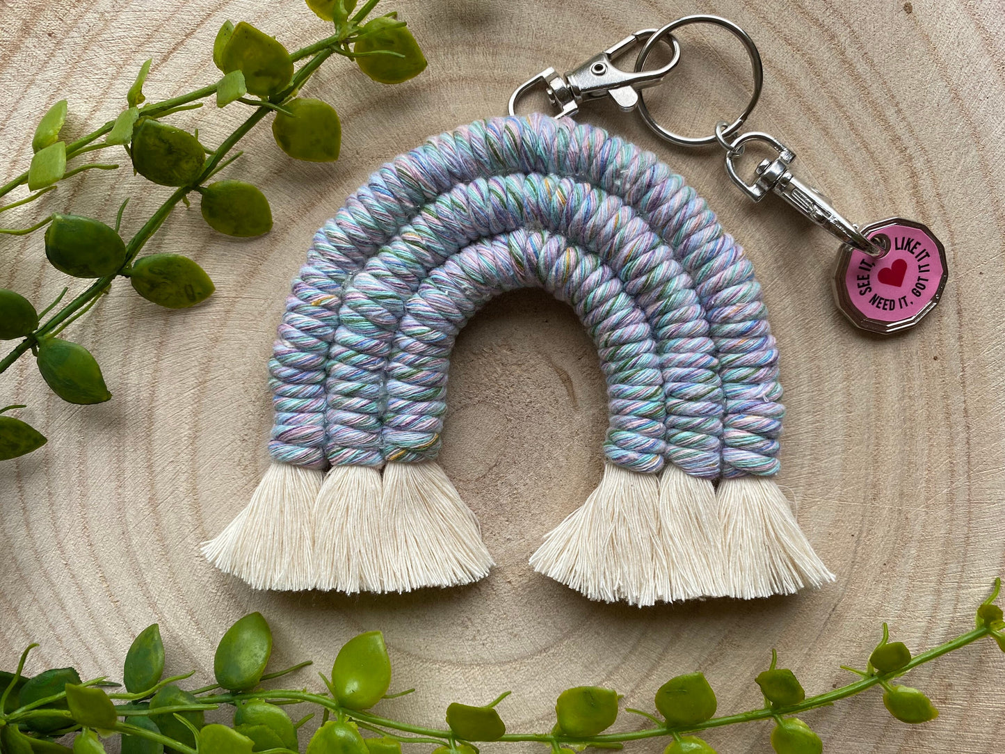 Macrame Rainbow Keychain - 10x9cm
