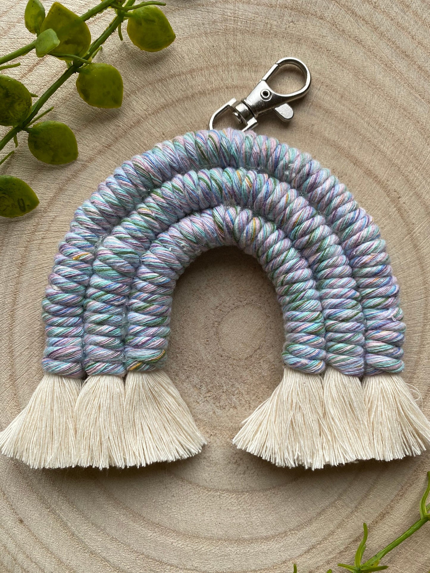 Macrame Rainbow Keychain - 10x9cm