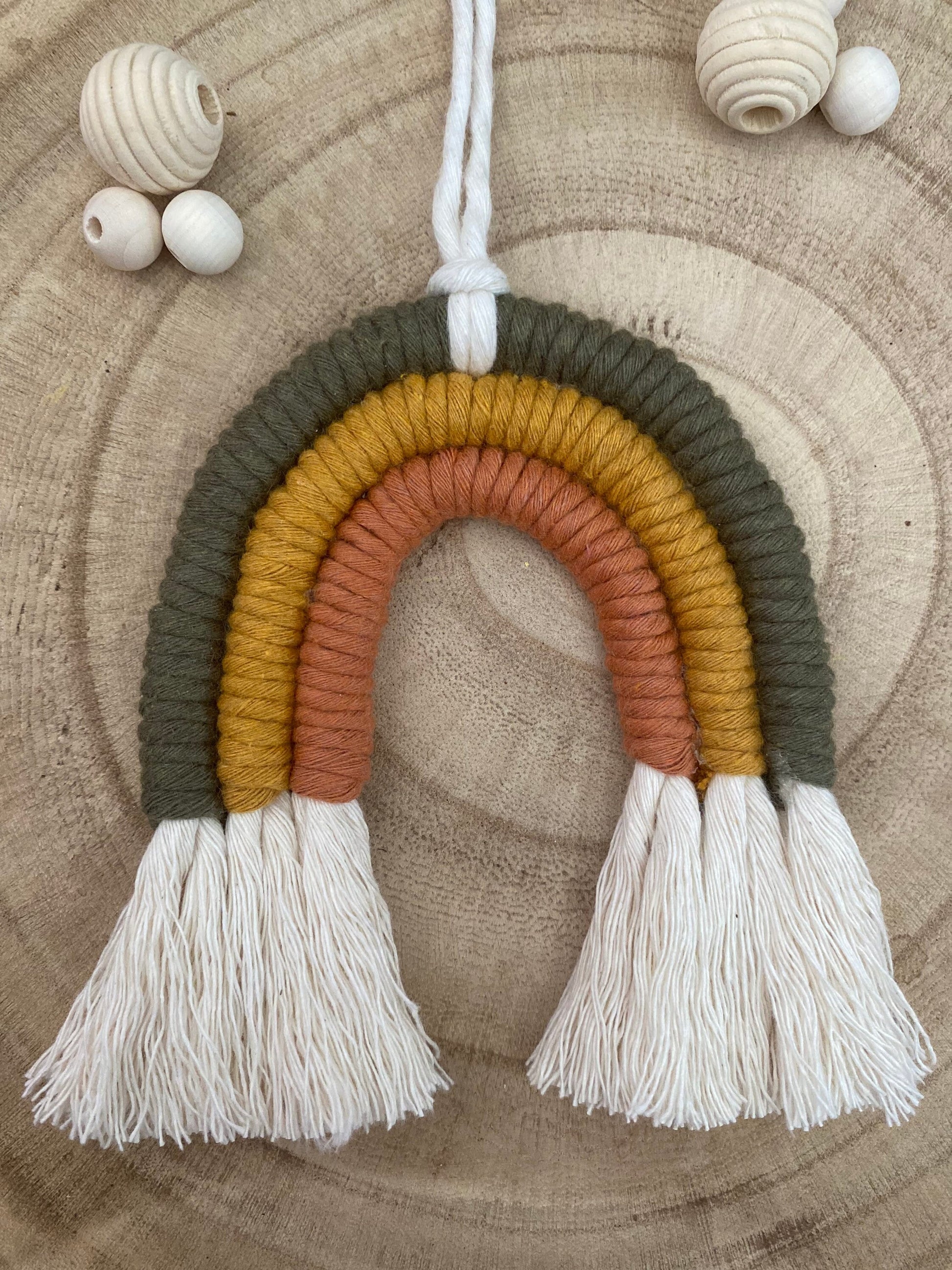 Mini macrame rainbow single flat