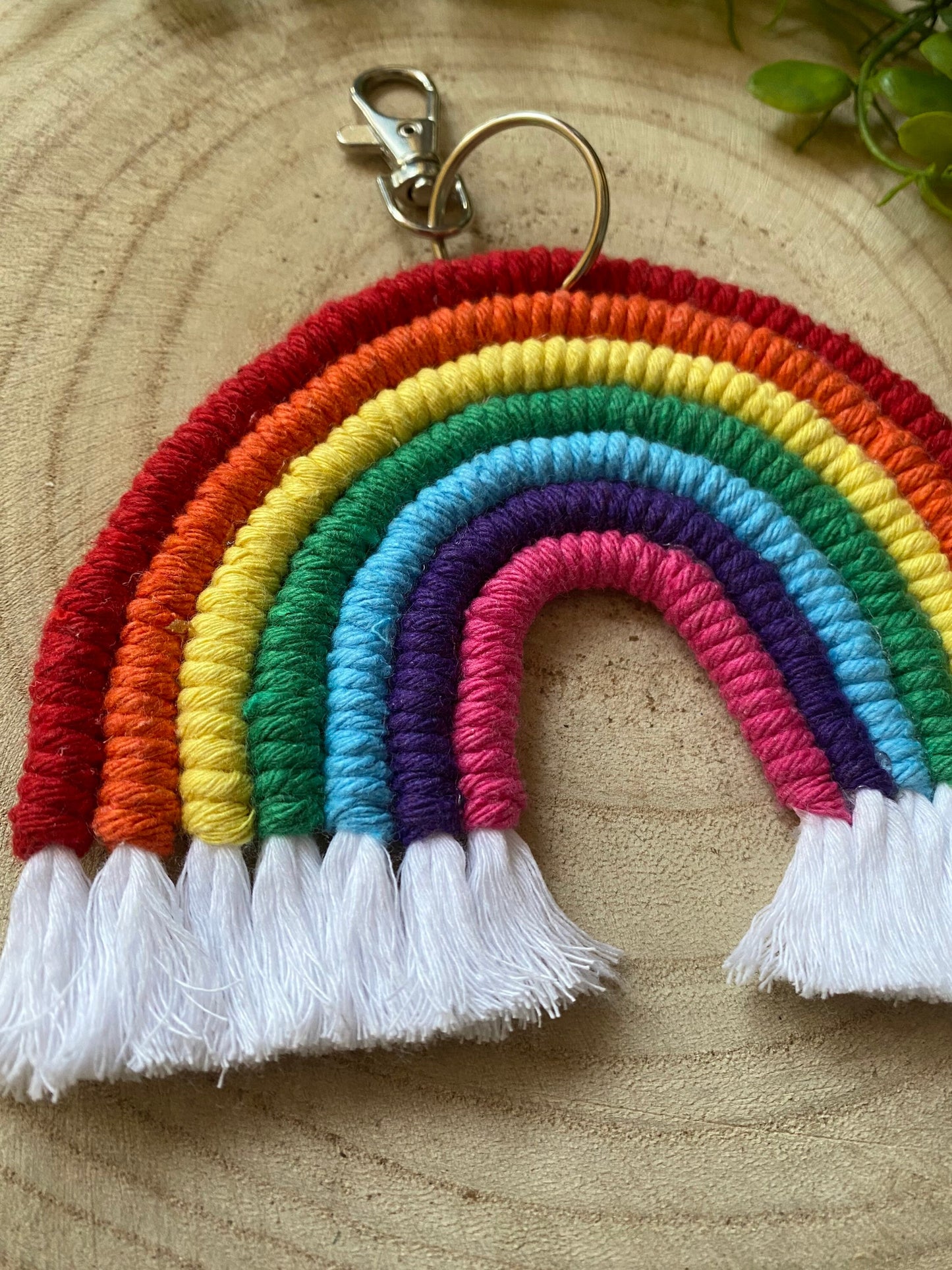 Macra-Made With Love XL rainbow keyring flat angle