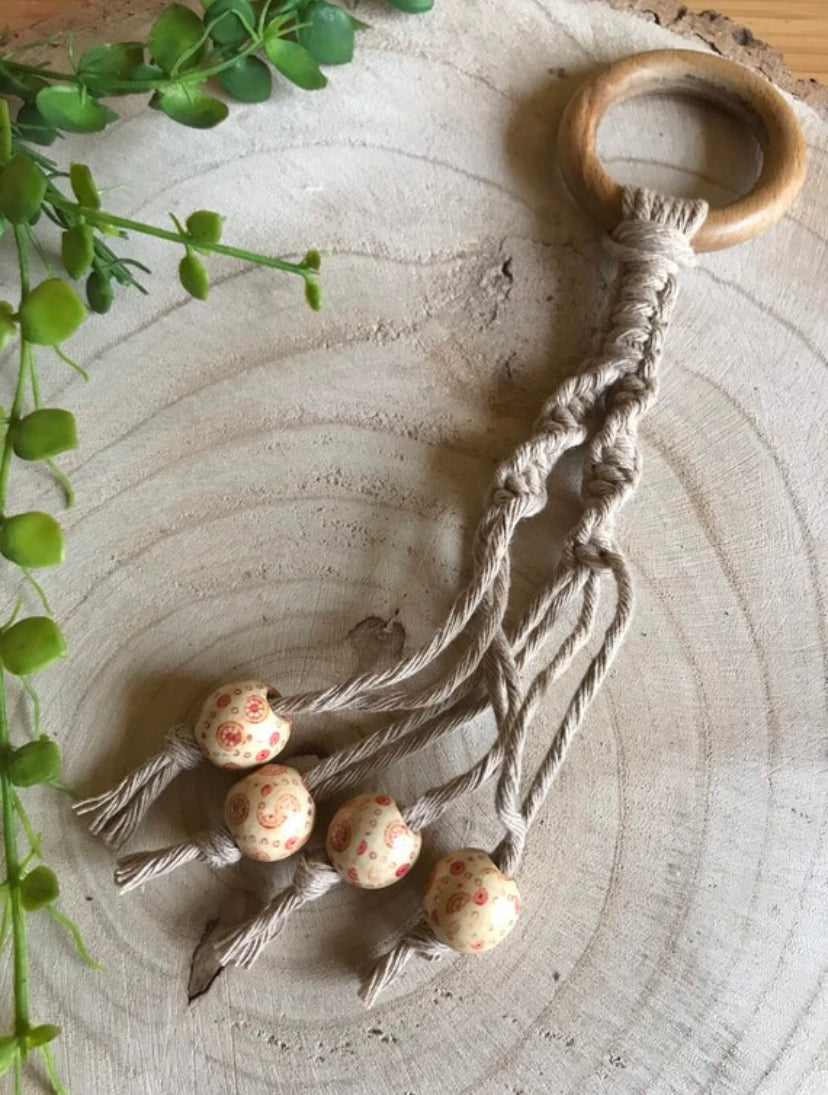 Banana hanger kitchen decor taupe patterned flat