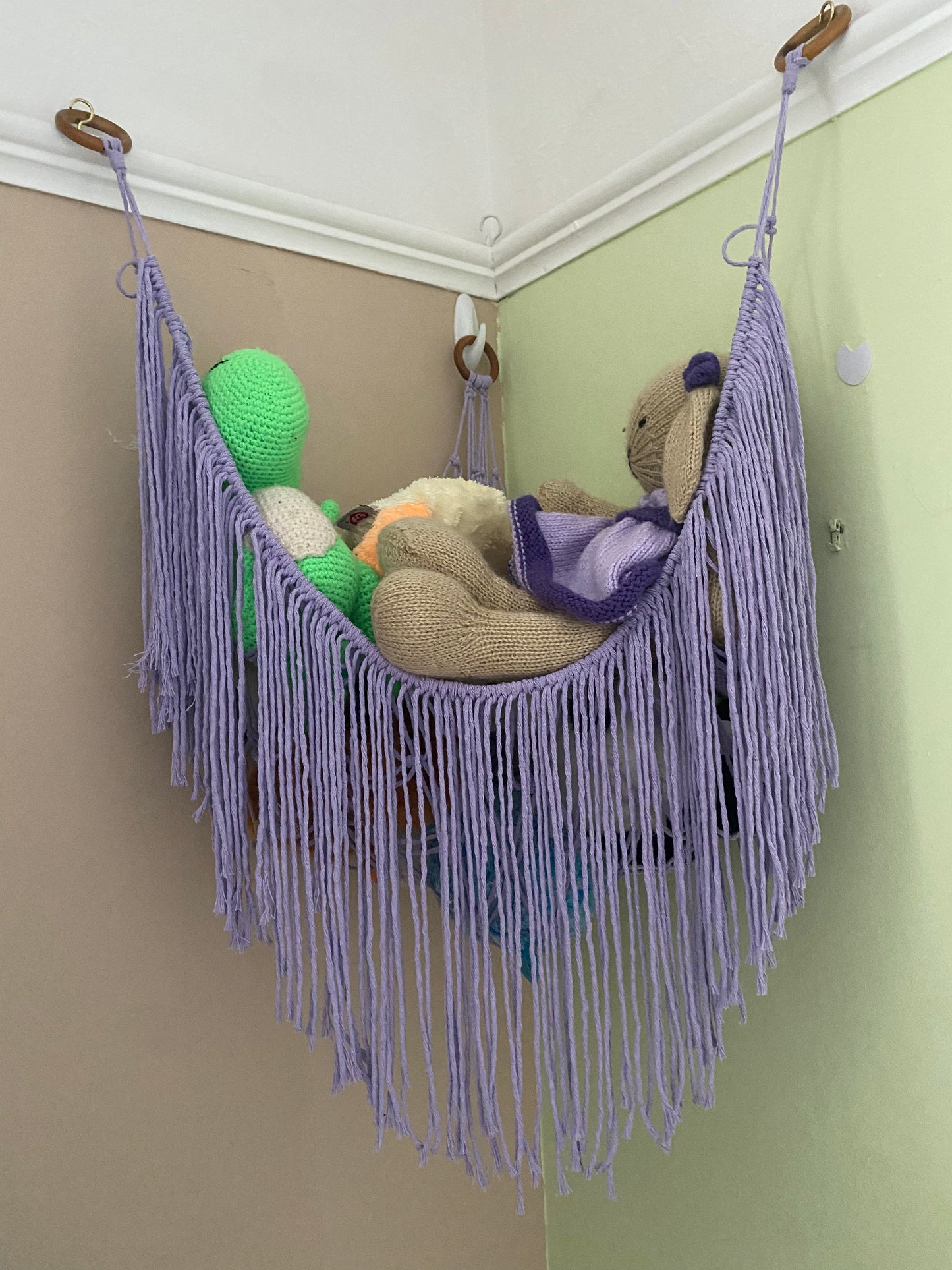 Soft toy corner hammock - bedroom storage