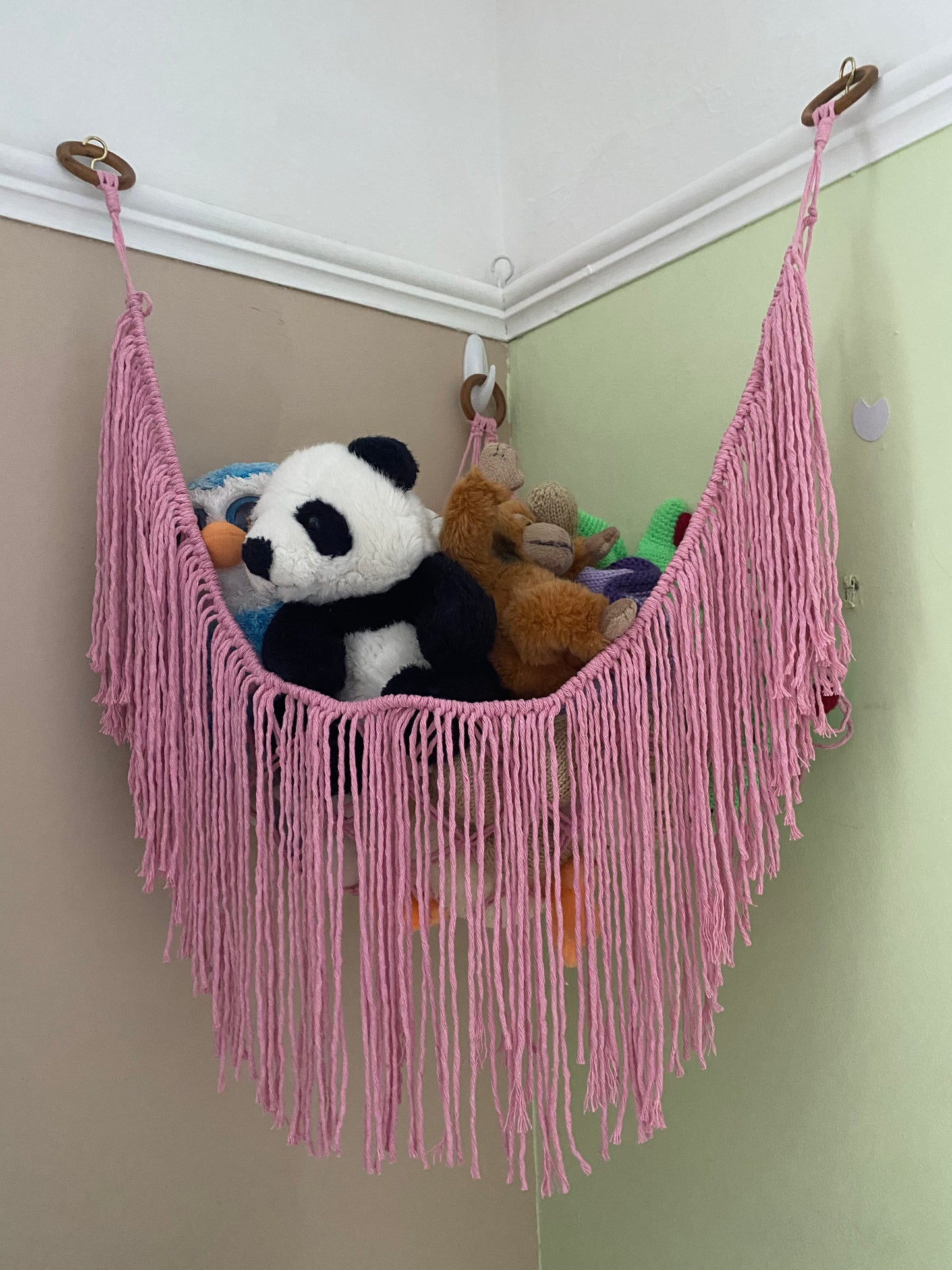 Soft toy corner hammock - bedroom storage