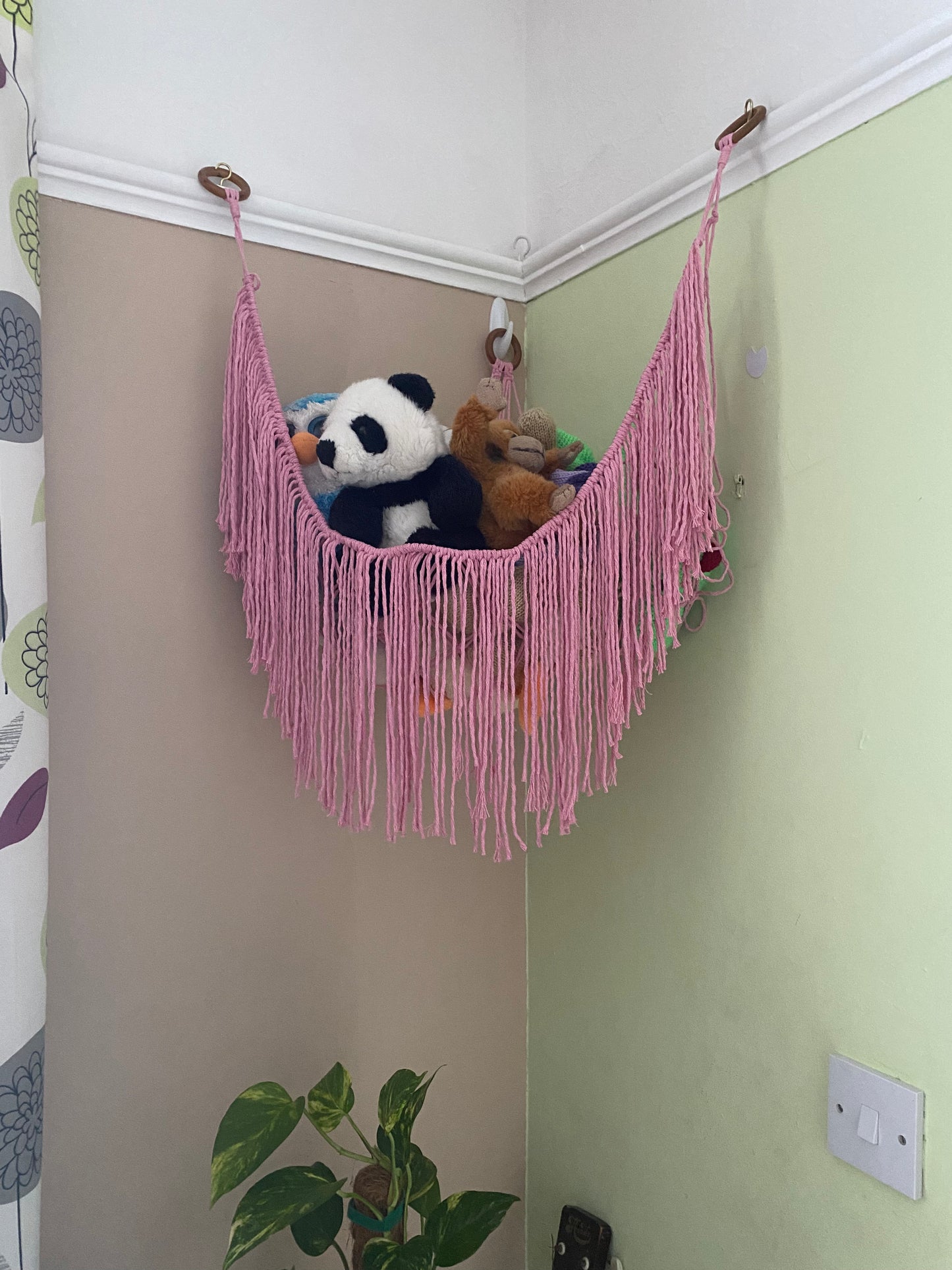 Soft toy corner hammock - bedroom storage