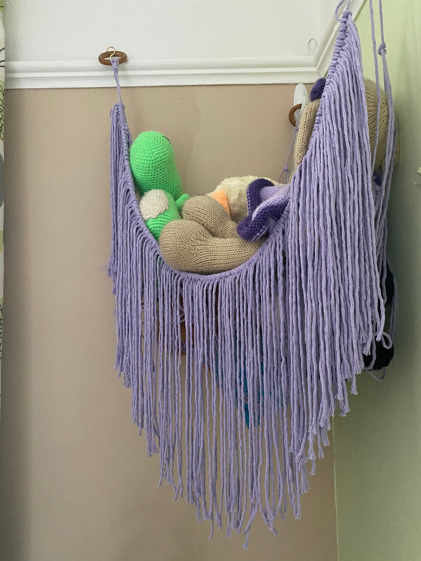 Soft toy corner hammock - bedroom storage