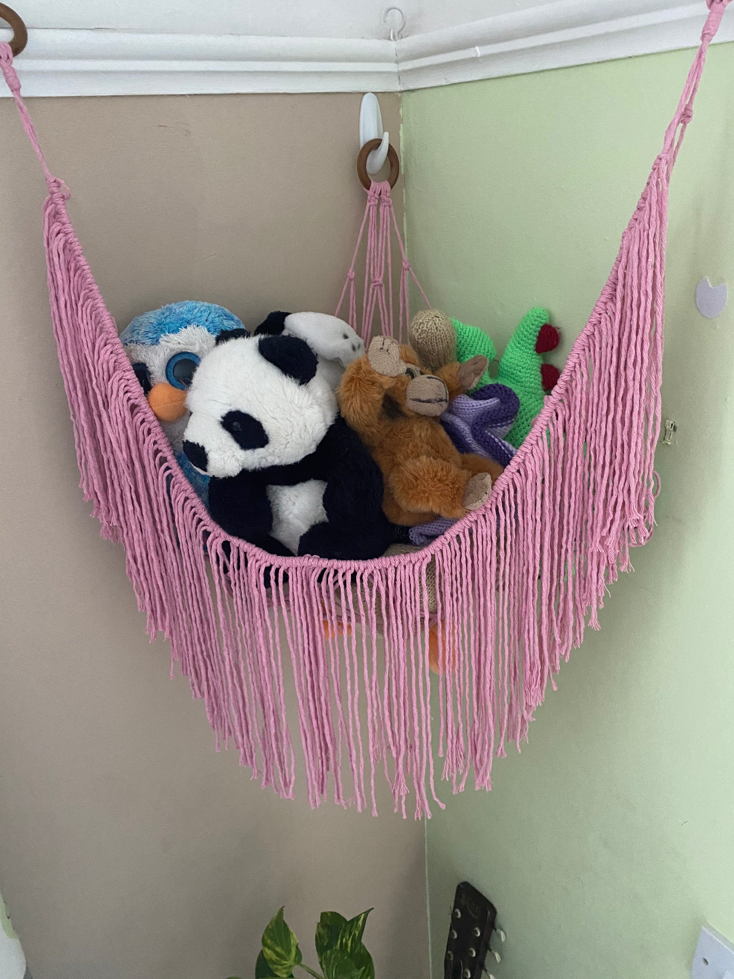 Soft toy corner hammock - bedroom storage