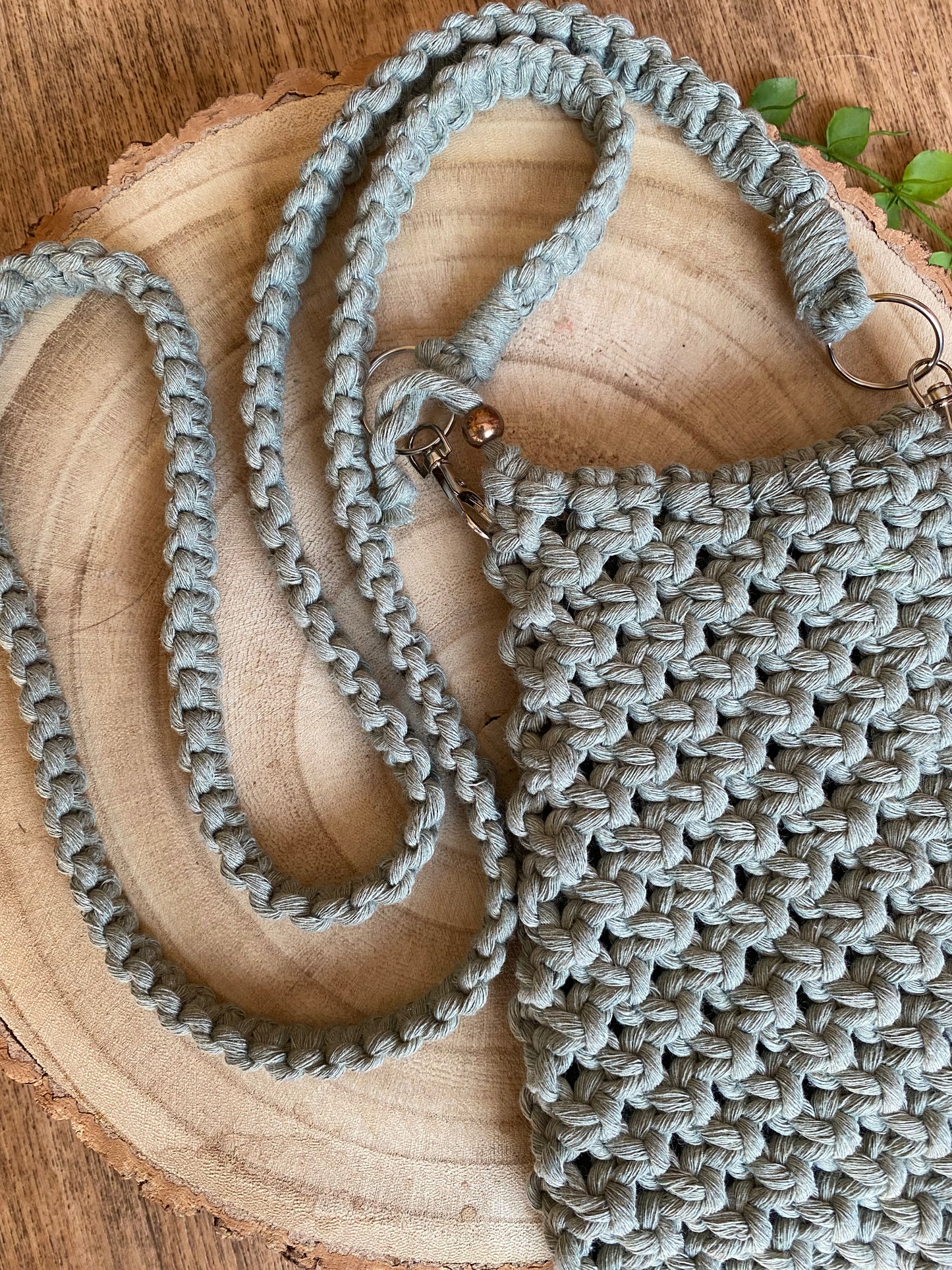 Macra-Made With Love phone bag sage details