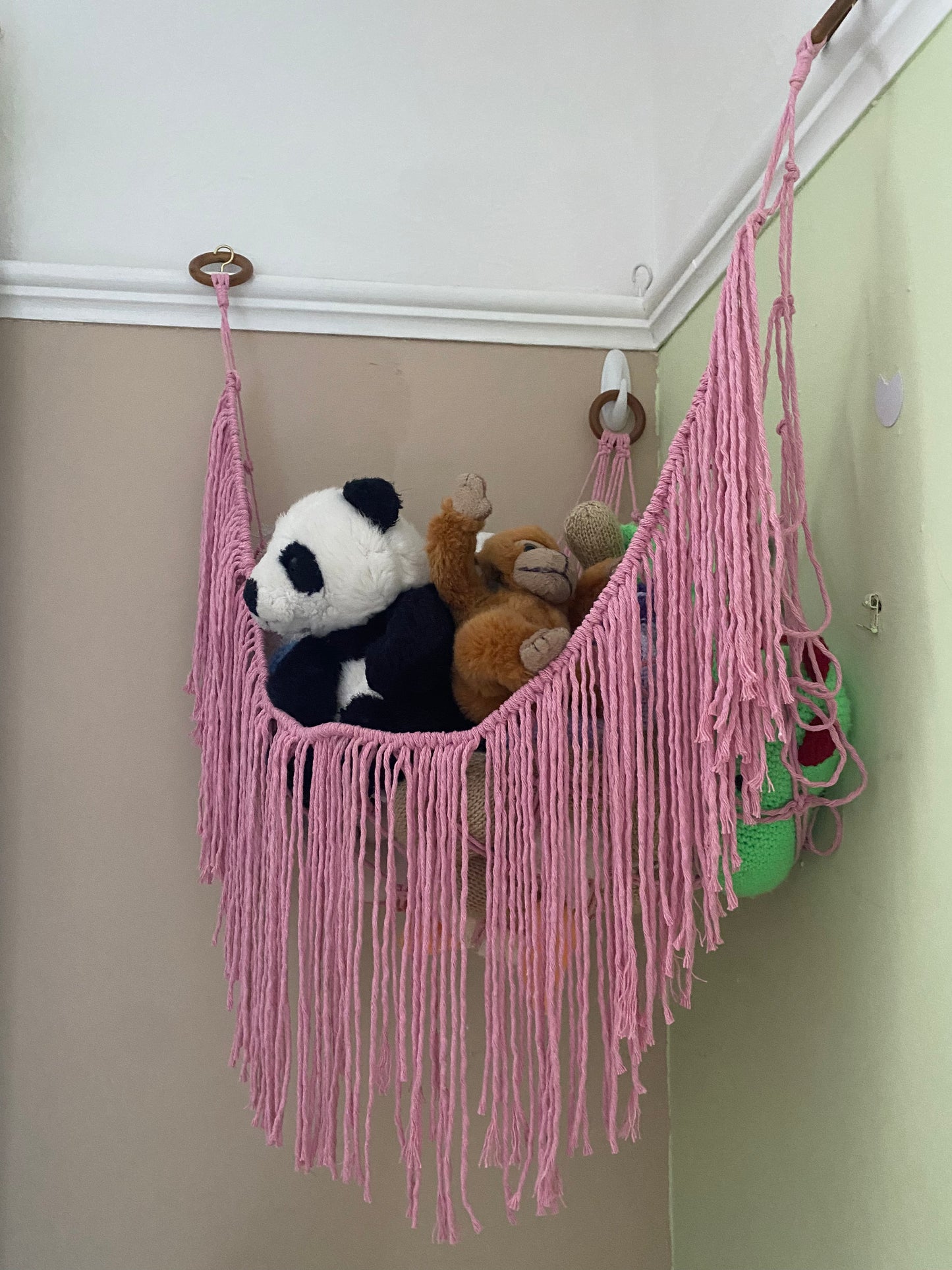 Soft toy corner hammock - bedroom storage