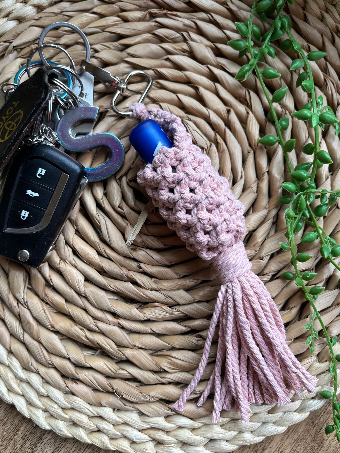 Macrame Lip Balm Keychain Holder