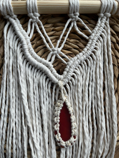 Agate Slice Macrame Wall Hanging