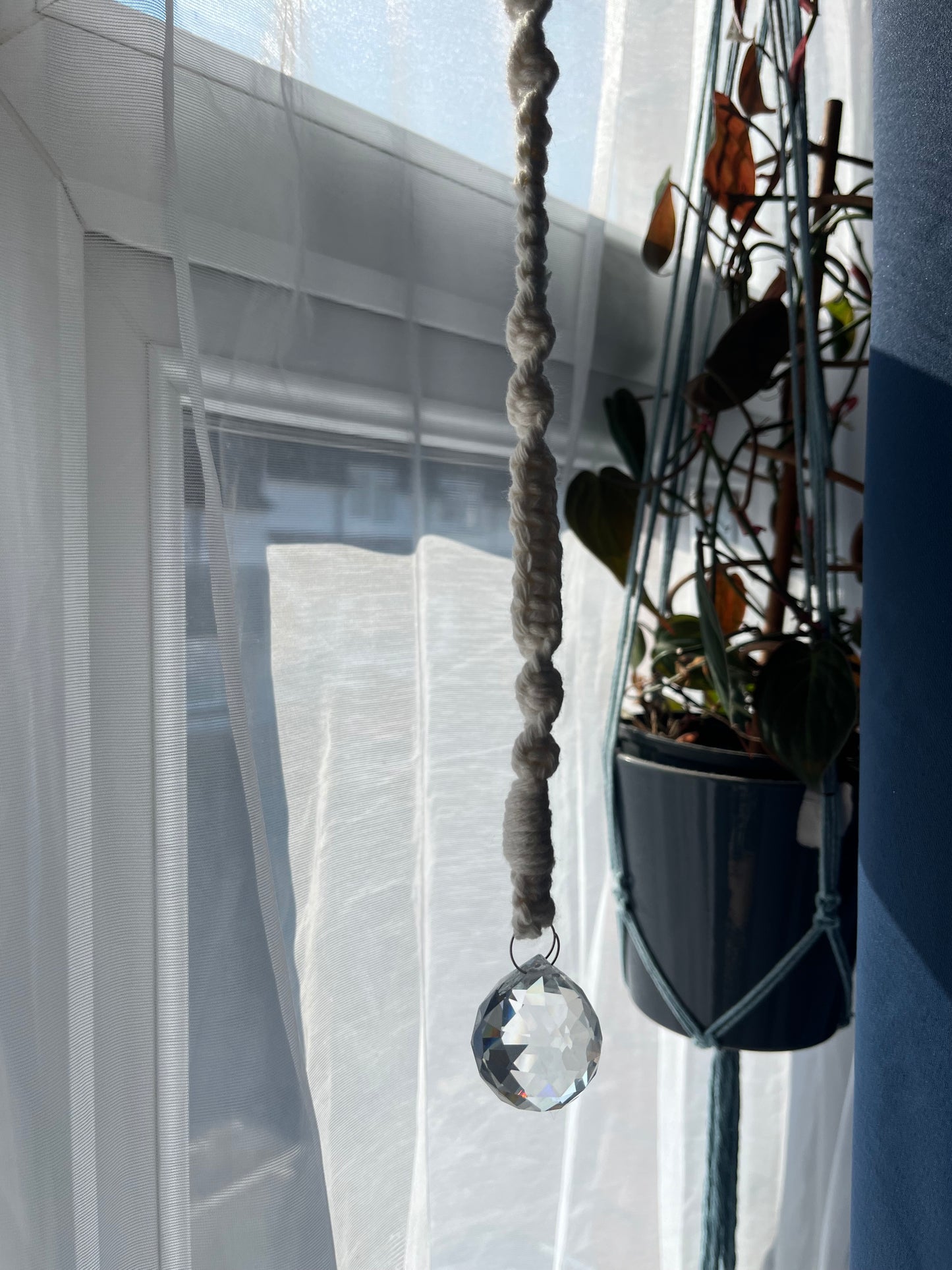 Eco-Friendly Handmade Macrame Sun Catcher with Crystal Prism