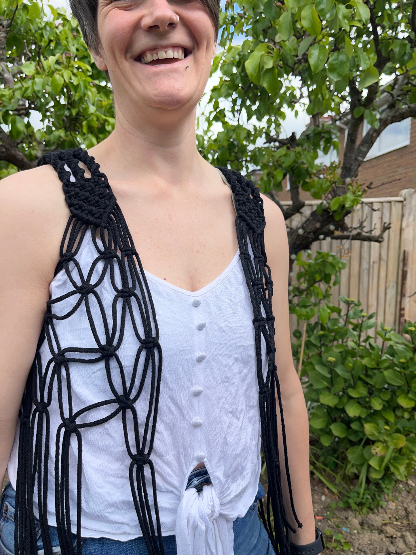 Boho Macramé Fringe Waistcoat Vest